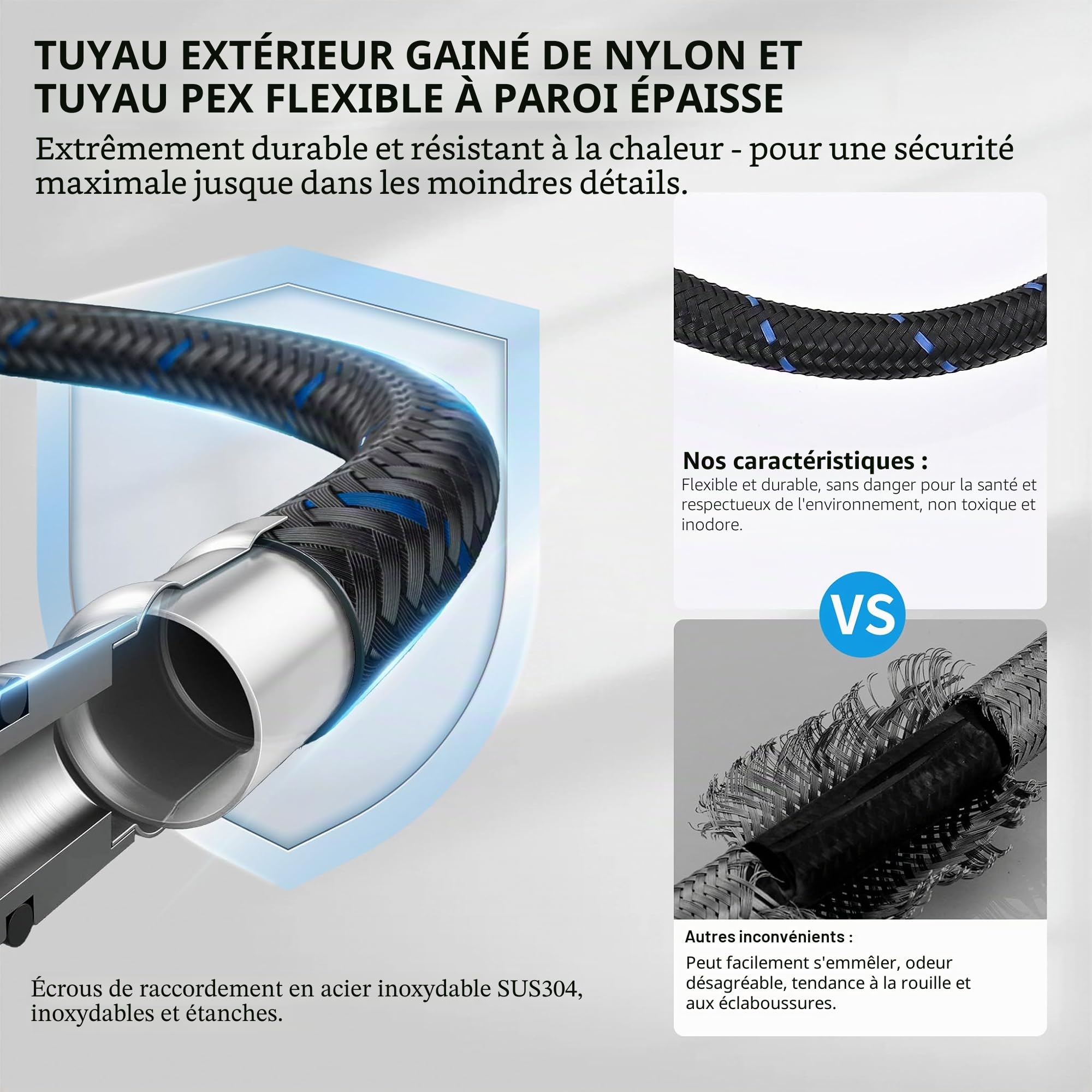 HOMELODY Mitigeur Lavabo Robinet Salle de Bain Mitigeur Vasque Robinet Lave Main Robinetterie Acier inoxydable