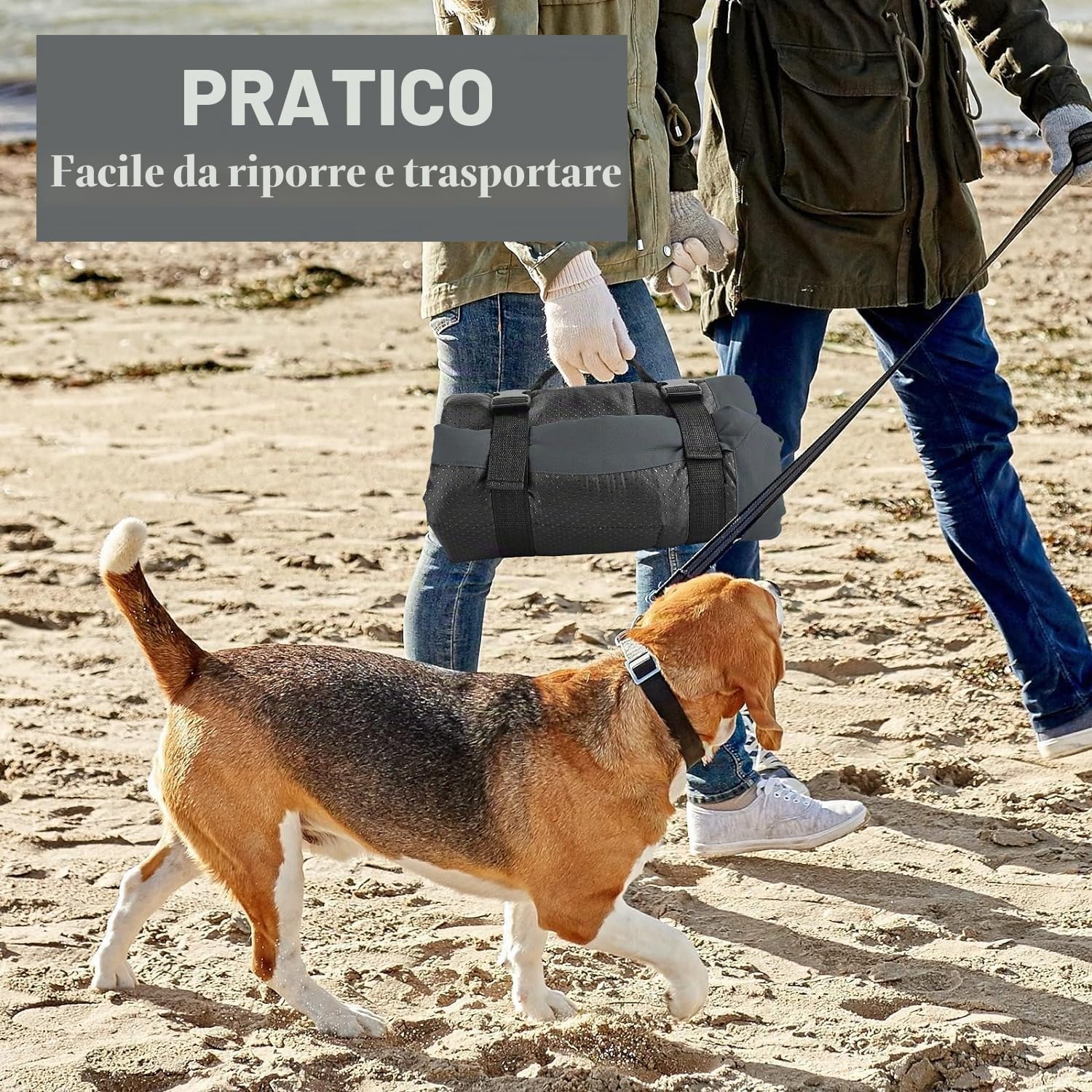 Northogo Letto portatile per cani, impermeabile, pieghevole, per viaggi all'aperto, scatola per cani, 90 x 60 cm, grigio