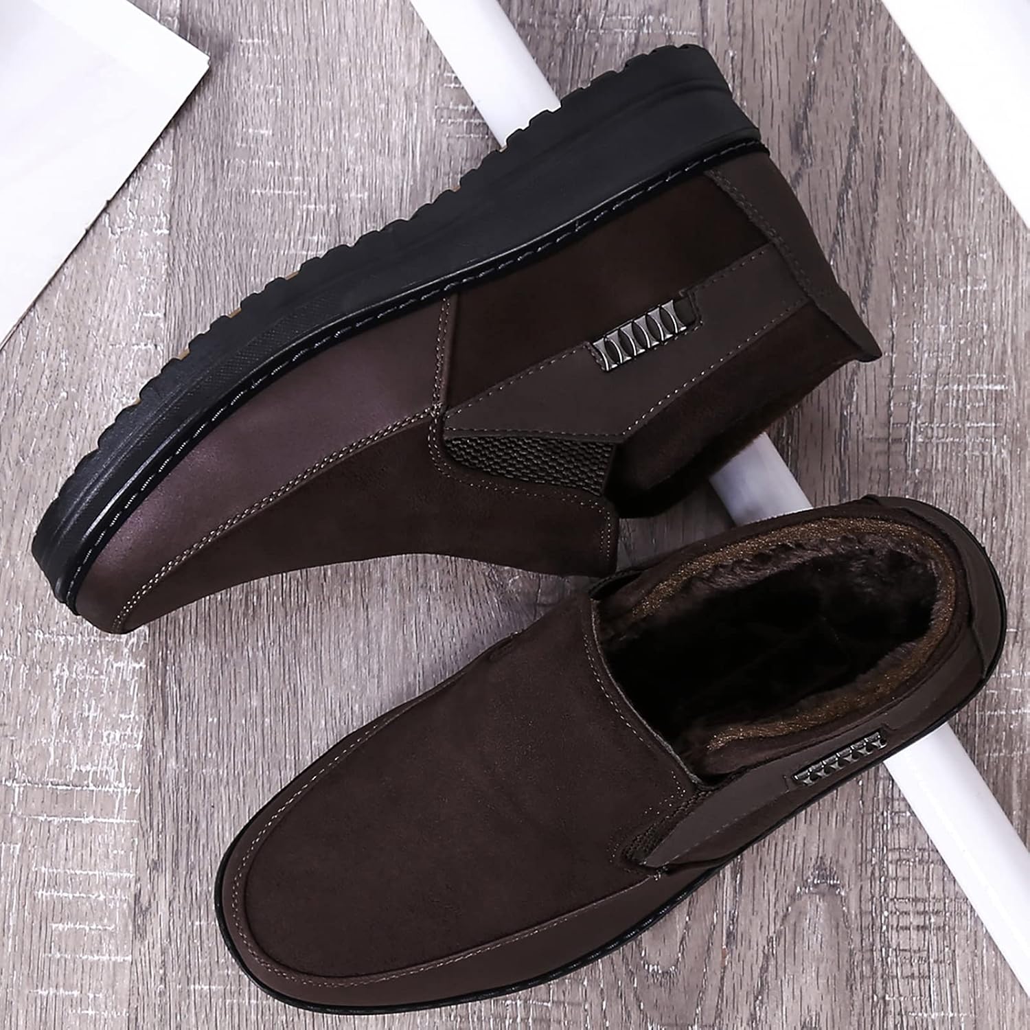 COSIDRAM Men Shoes Winter Snow Boots Cotton-padded Slip on Casual Warm Walking Sneakers House Shoes - Image 6