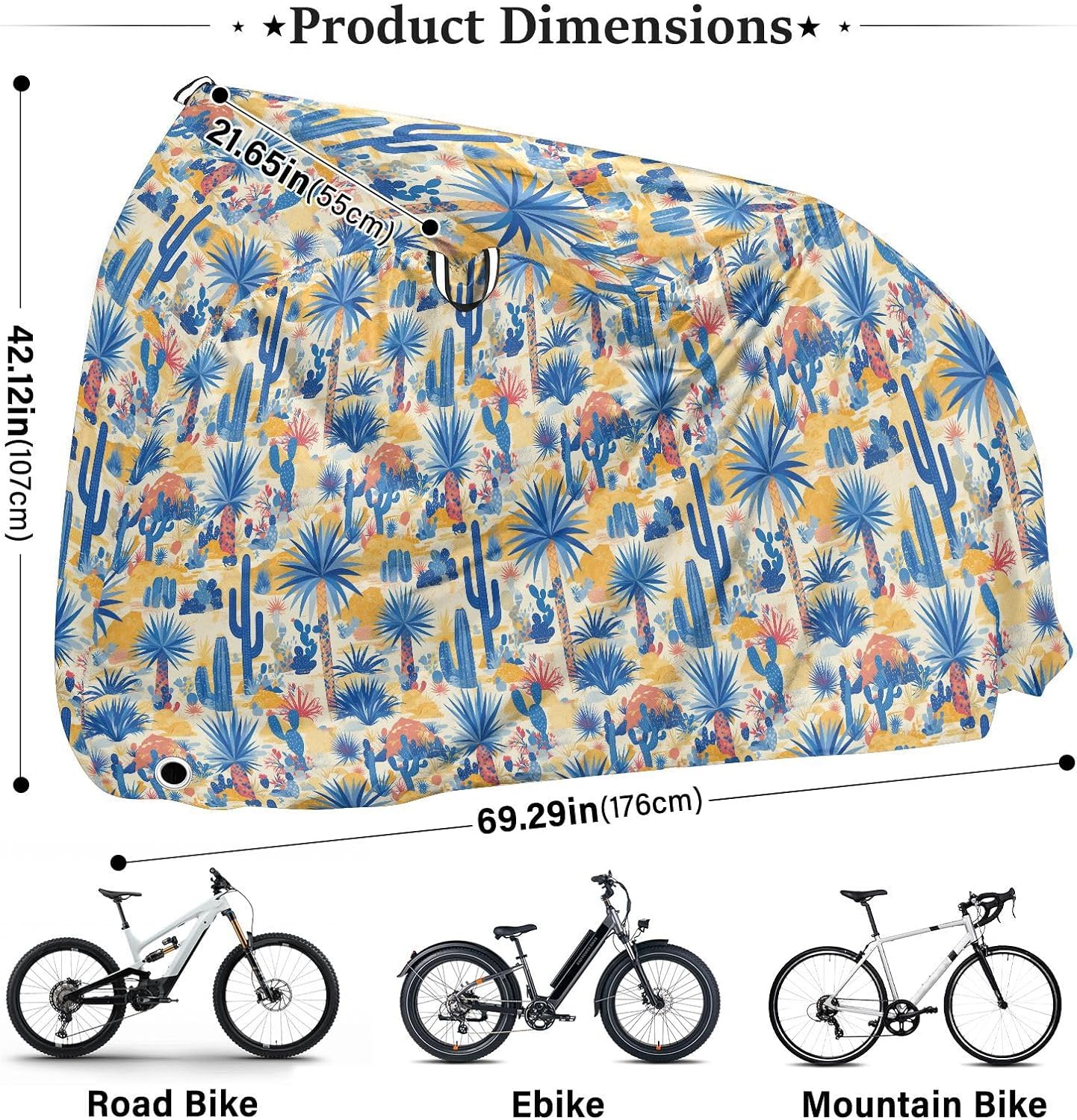 Beauty Cactus Bike Cover Outdoor Waterproof Outdoor Exercise Bike Cover Bikes Storage