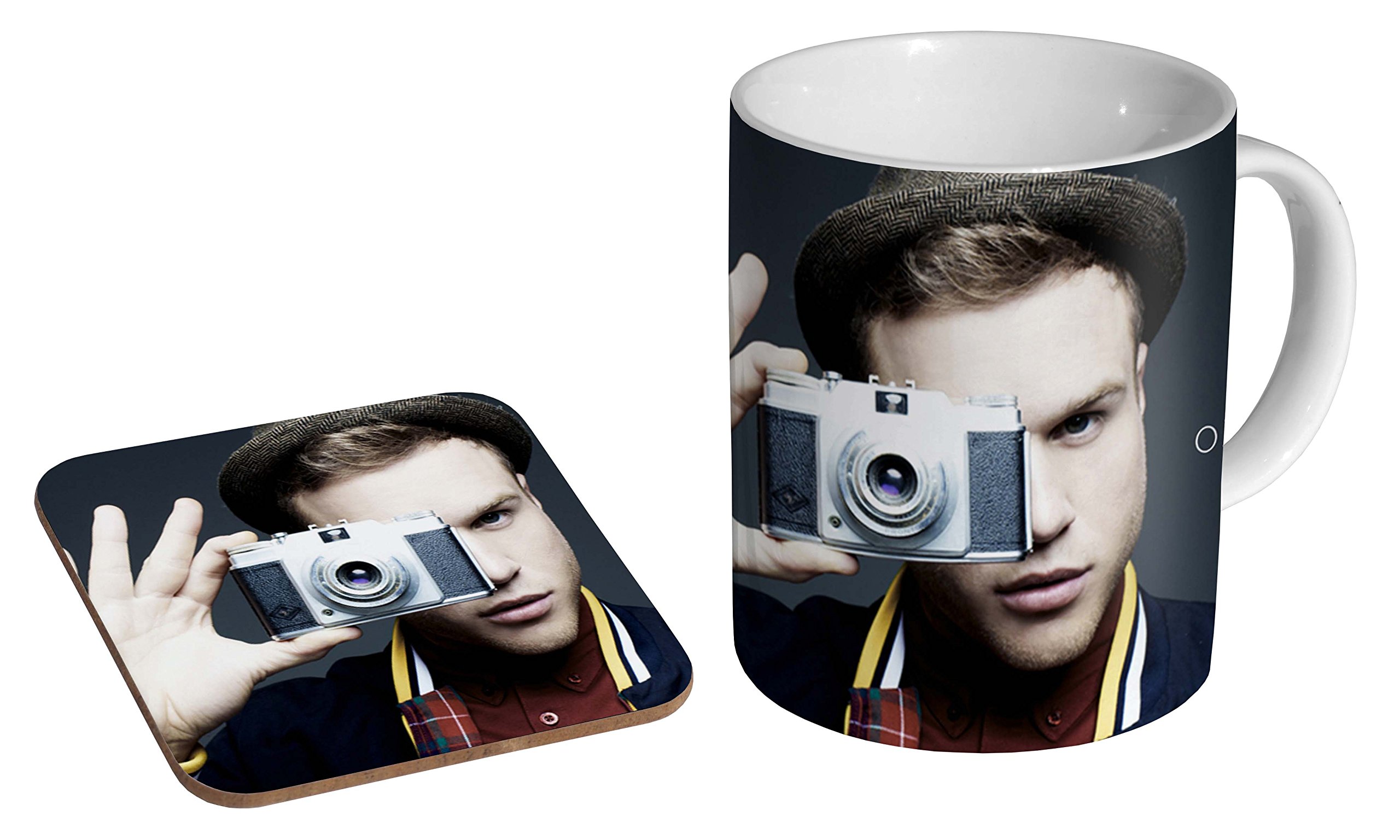 Mugmart White Olly Murs Camera Ceramic Coffee Mug + Coaster Gift Set …