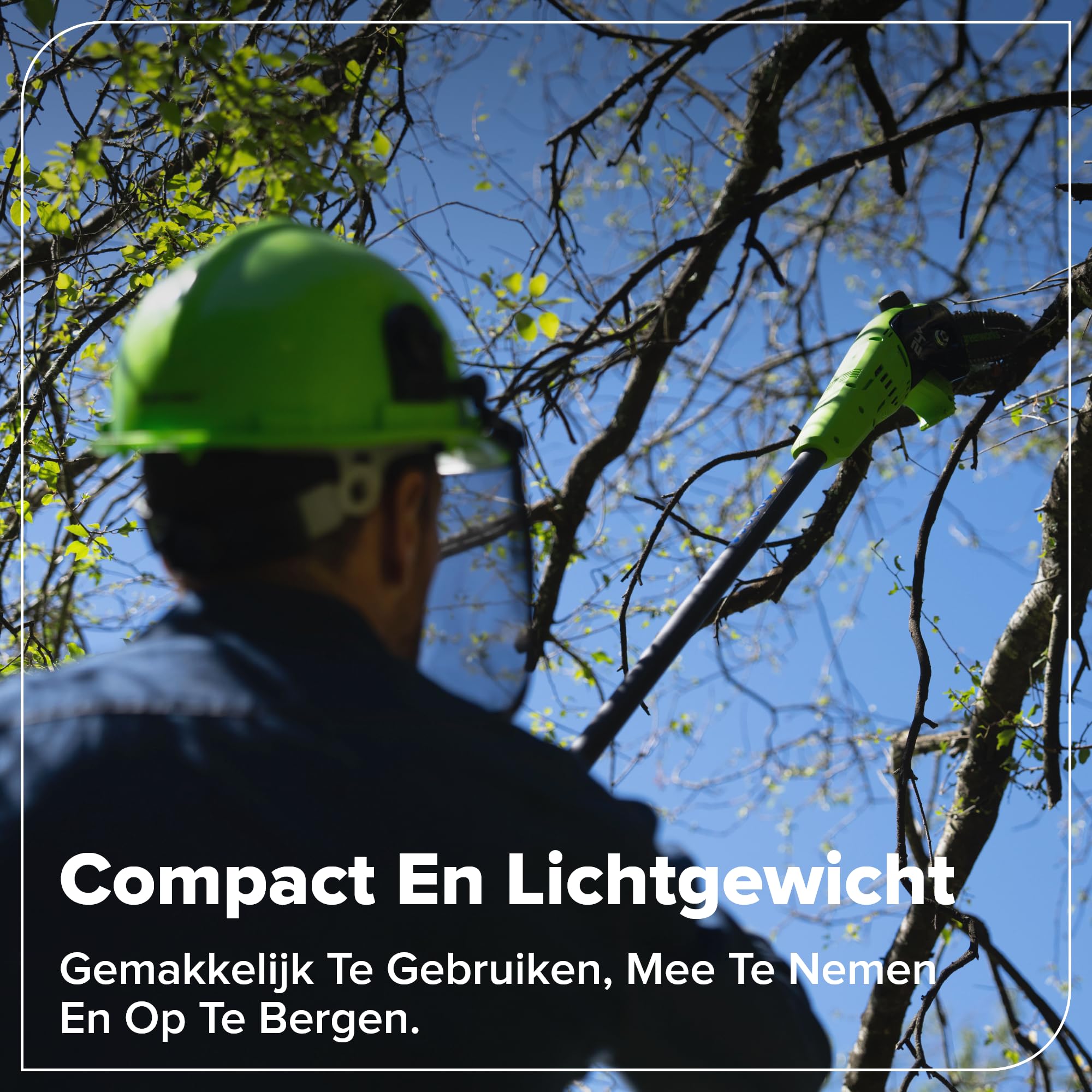 Greenworks Ciężarka akumulatorowa 24 V, 20 cm, zasięg 2,68 m, do cięcia drzew, elektryczna piła łańcuchowa z automatycznym olejowaniem, prędkość łańcucha 6,7 m/s, akumulator 2 Ah i ładowarka USB C 30