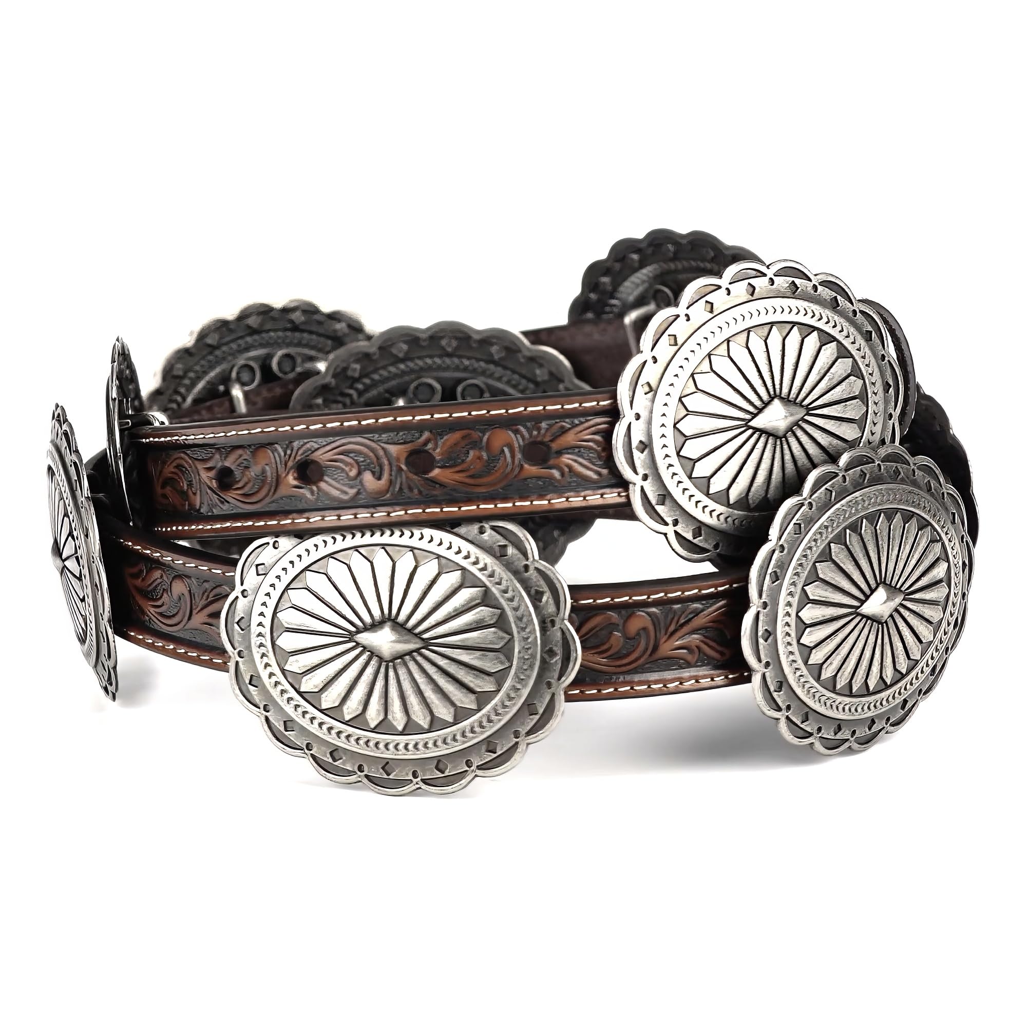 ARIAT Women's Tooled Oval Concho Western Belt