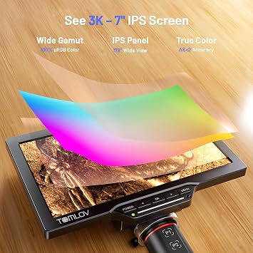TOMLOV Auto Focus 3K Digital Microscope, 7 TM3K-AF Flex Arm HDMI Micro Soldering Microscope for Adults