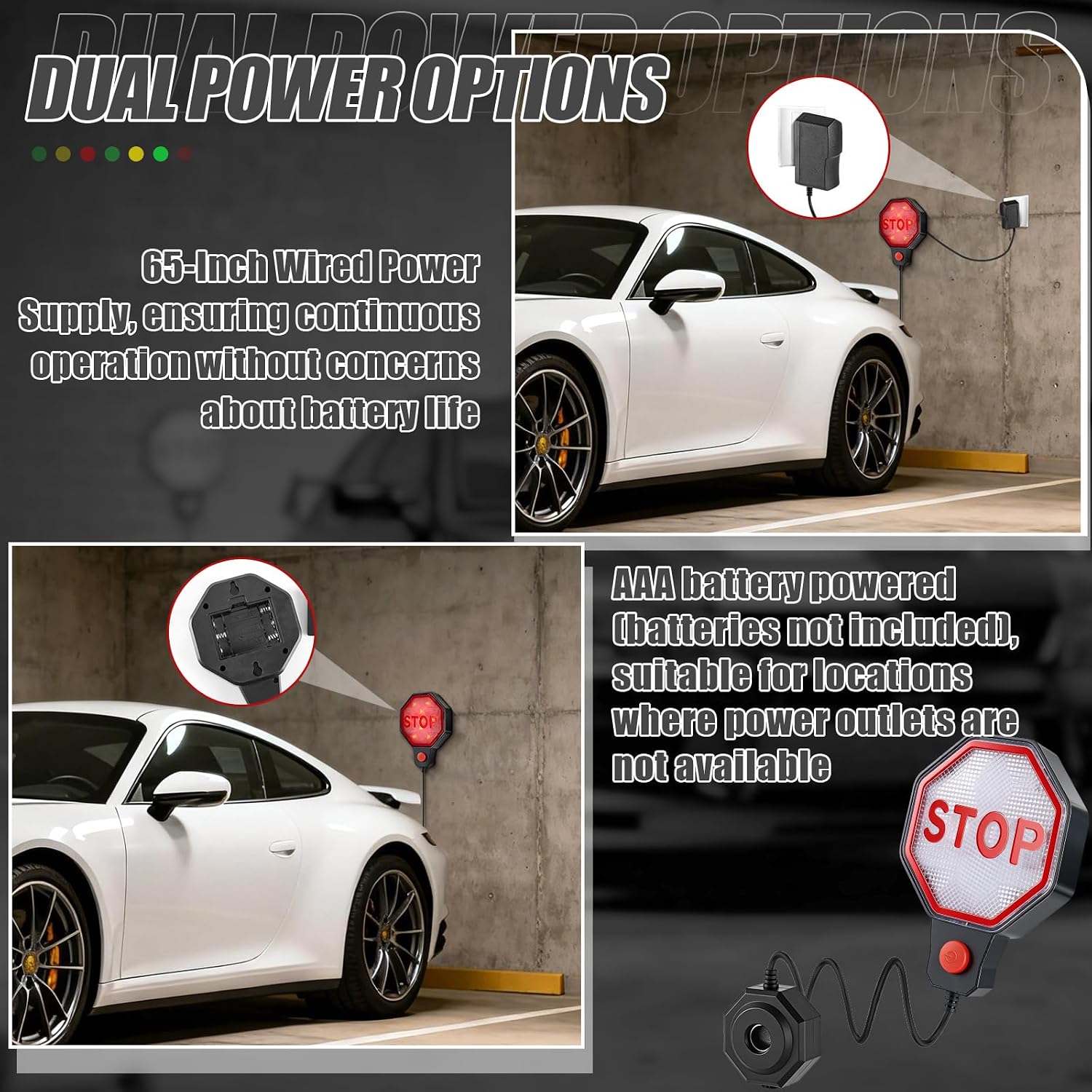Lawnldyll Garage Parking Sensor Aid, Black Garage Stopper for Parking Car image 5