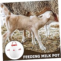 Vista 3 de Happyyami Cubo de leche de cordero cubo de alimentación de leche con olla de alimentación de animales de gran capacidad para botella de granja, cubo
