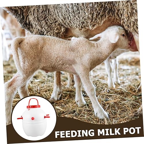 Miniatura 3 de Happyyami Cubo de leche de cordero cubo de alimentación de leche con olla de alimentación de animales de gran capacidad para botella de granja, cubo