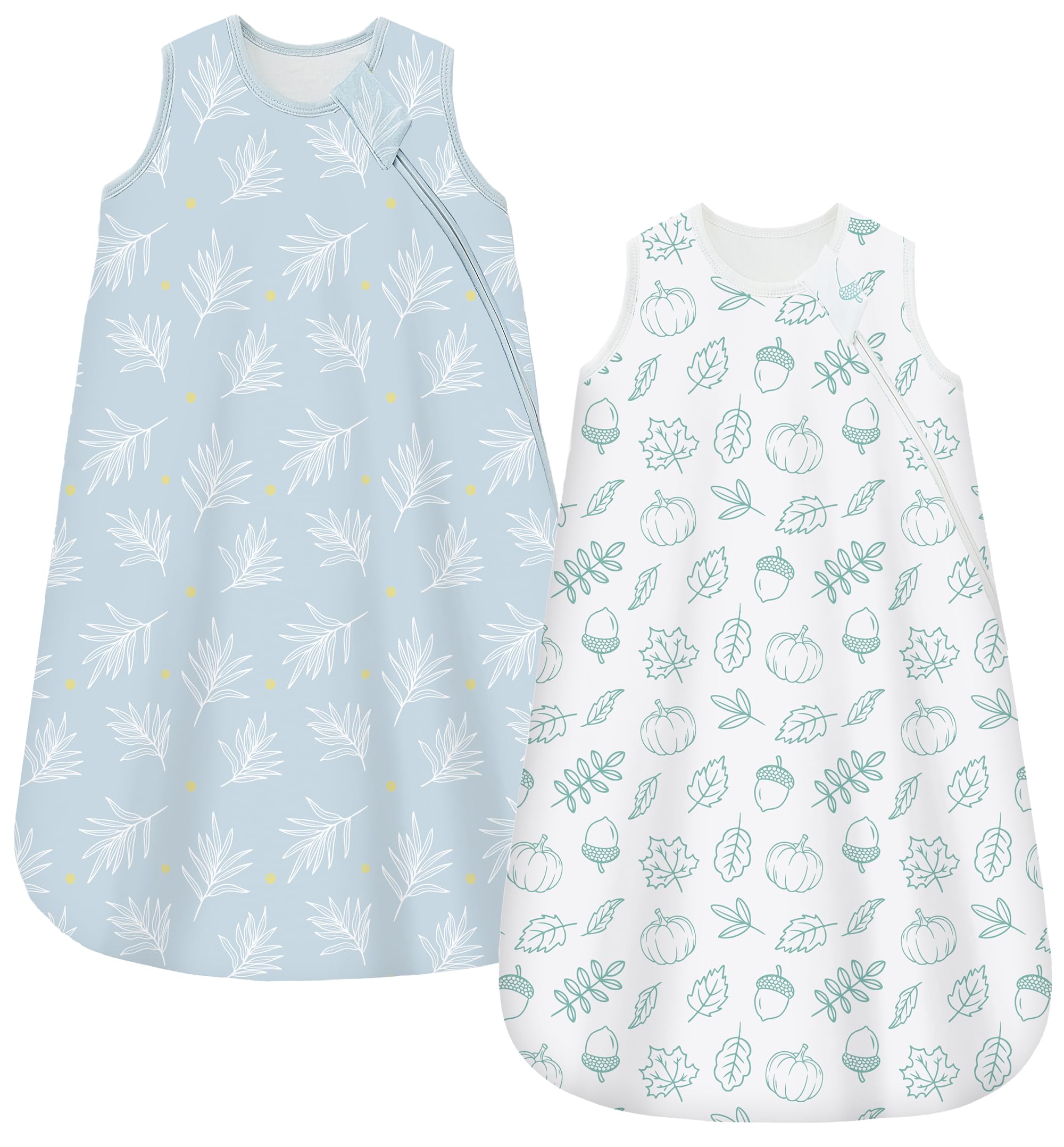 Chilsuessy Baby Sommerschlafsack 2er Pack Baby Schlafsack 0.5 Tog 100% Baumwolle Babyschlafsack Ärmellos für Neugeborene