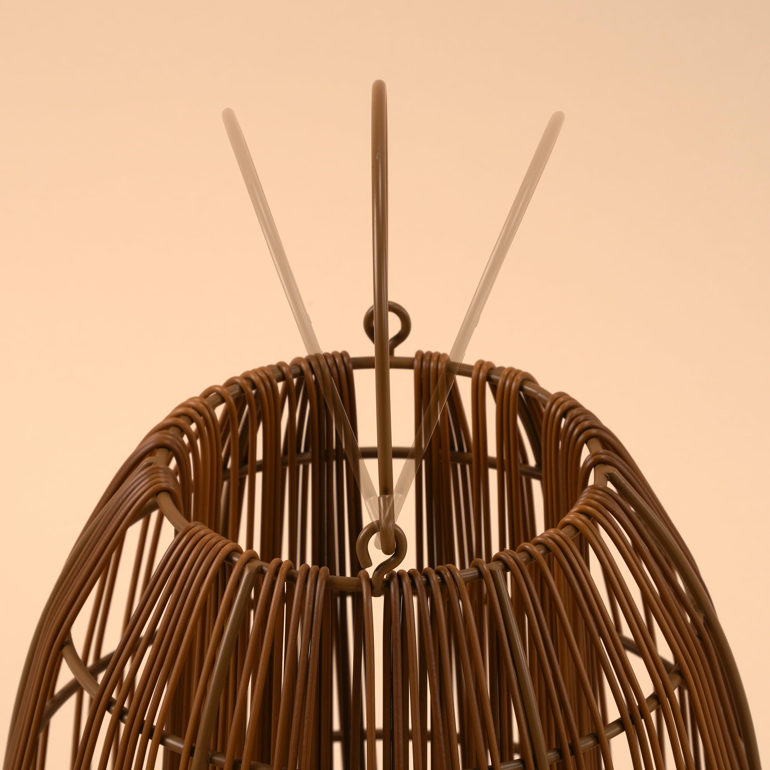Esotec Solar Rattanleuchten Isabella, 2er Set, Crackle Bruchglas Kugel, Boho Windlichter für draußen, Polyrattan-Geflecht, Akku, Solarleuchte Rattan, wetterfest, outdoor, außen, IP44, 102283