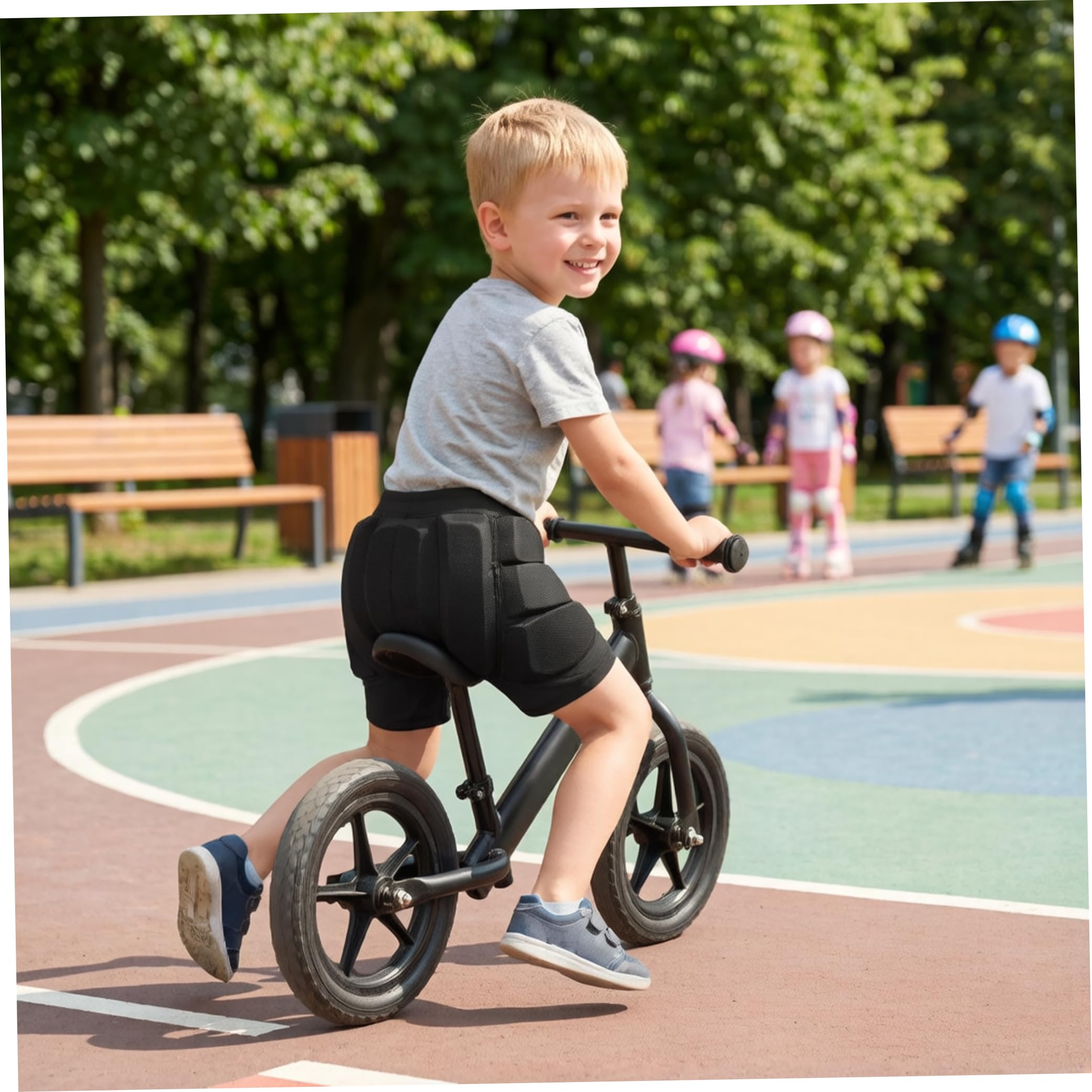 Almohadillas acolchadas para patinaje, pantalones cortos acolchados para patinaje, acolchado que absorbe los golpes, almohadilla de choque para niños, estilo clásico XS