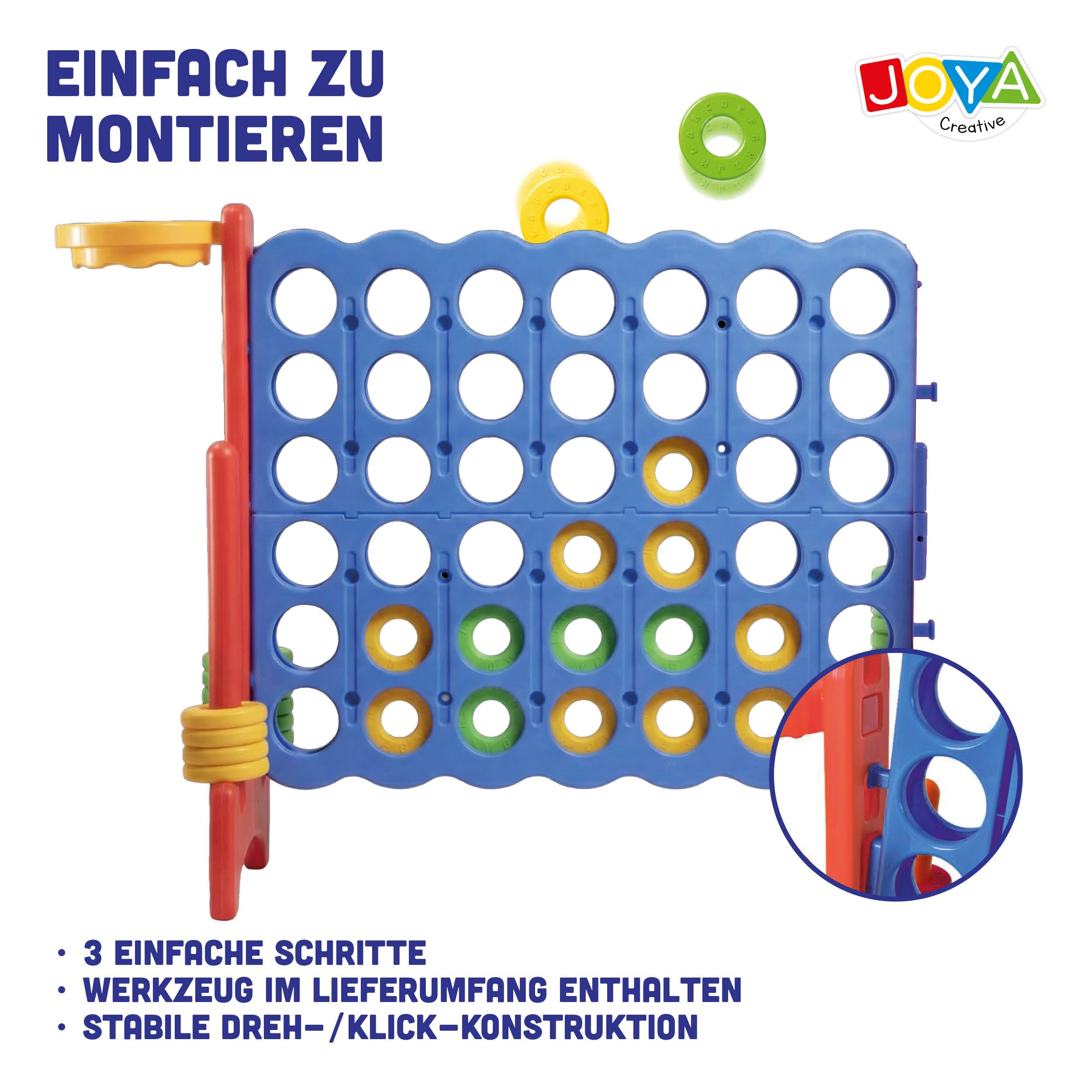 Set da gioco 3 in 1 per esterni, Quattro Vinci XXL, gioco di basket, gioco di lancio degli anelli, dimensioni 84 x 121 x 41 cm, giocattolo Montessori, giocattolo educativo e di movimento