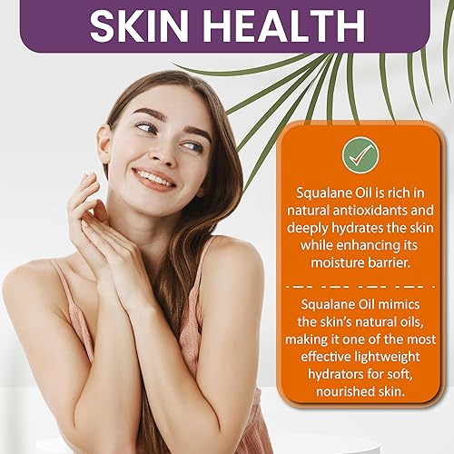 Miniatura 3 de Dr Joe Lab Aceite de escualano puro derivado de plantas, escualeno refinado prensado en frío de aceitunas, aceite portador vegano sin diluir a