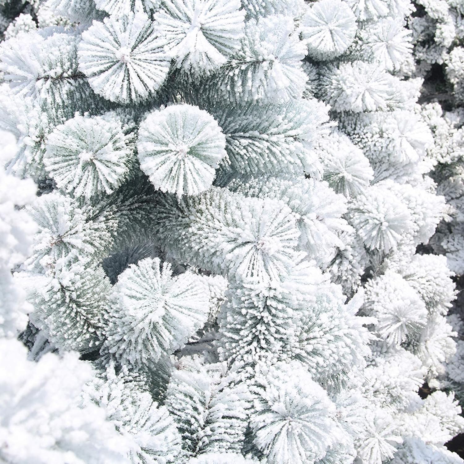 Trees, Velvet Snow Covered Artificial 5Ft Encryption Home Pine Needles Snowflakes Christmas Tree Metal Stand Easy Assembly Without Decorations (5