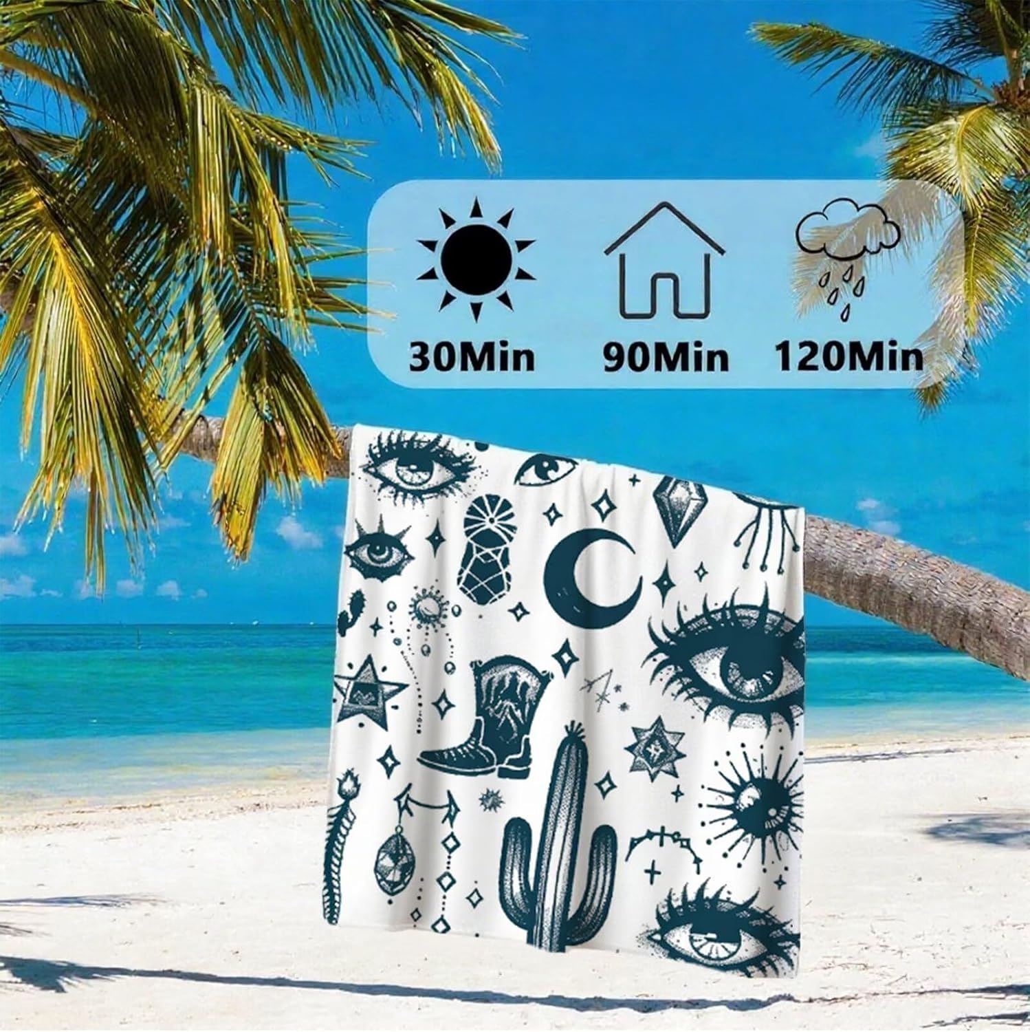 Beach Towel 90x180cm Bath Towels, Quick Dry Microfiber Towel, Sand Free, Super Absorbent, Lightweight, Compact Design, Towels for Bathroom Travel, Pool, Gym, Camping, Beach Vacation Essentials A2-445