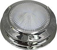Vista 4 de Pactrade Marine Luz de Cúpula 12V - Lente de 3 Pulgadas, LED Blanco Cálido Luz de Barco de Acero Inoxidable con Interruptor de Palanca Integrado