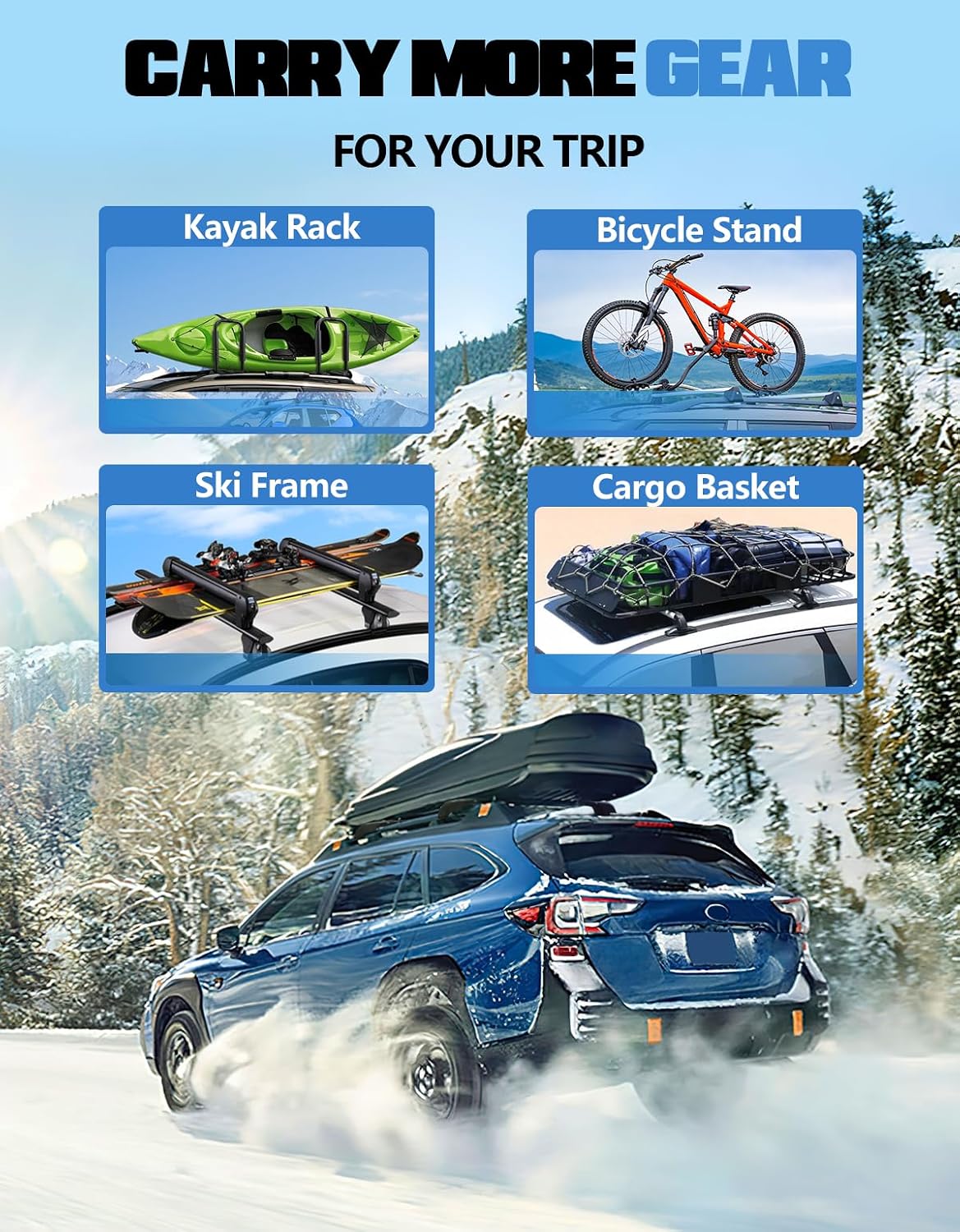 FengYu 300lbs Roof Rack Cross Bars Compatible with Subaru Outback Wilderness 2022-2025 (Only Fit Wilderness), Lockable Aluminum Roof Rails Crossbars Cargo Bars Rooftop Black