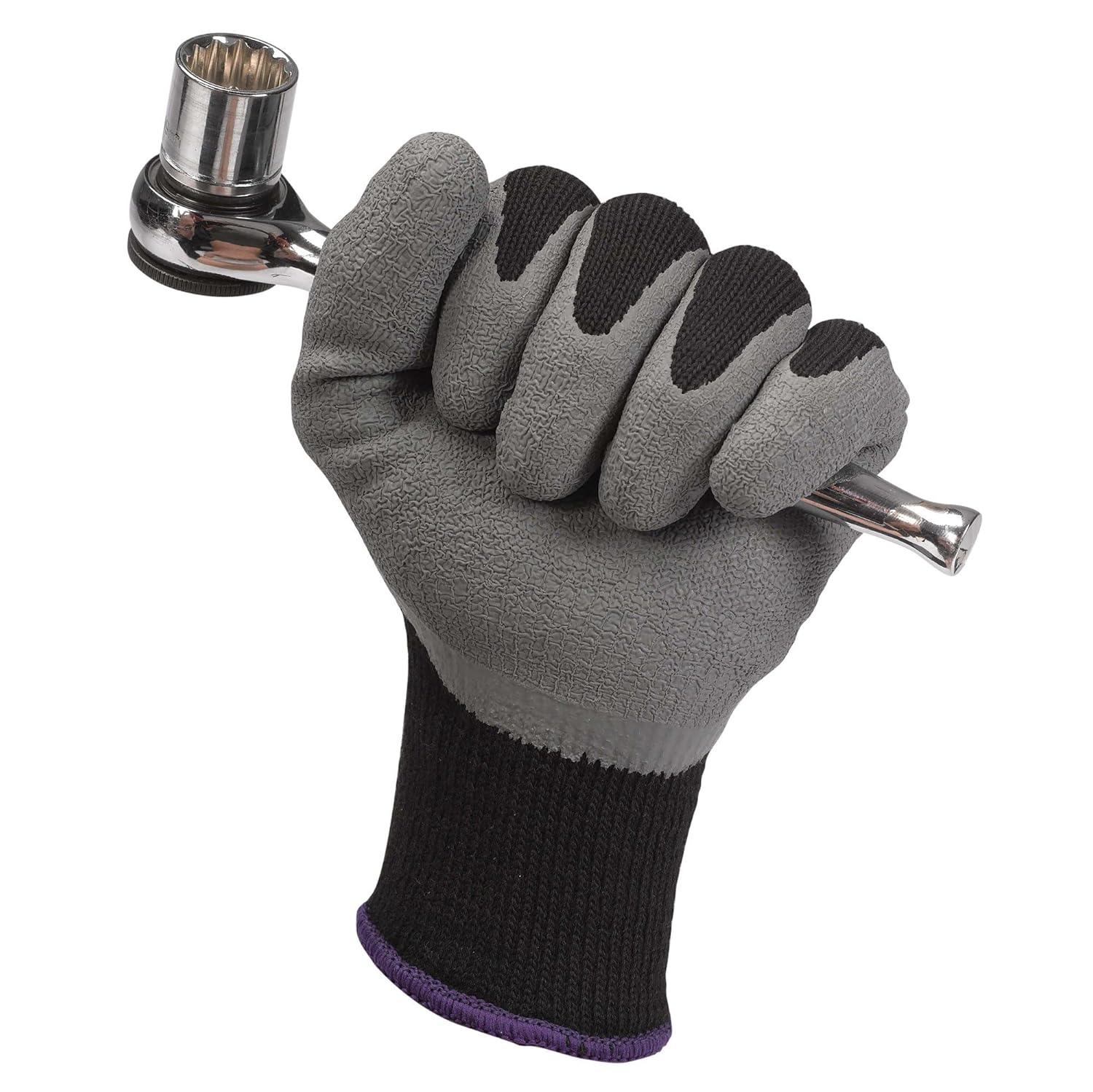 KLEENGUARD G40 Latex Coated Gloves (97270), Black & Grey, Small (7), 60 Pairs/ Case, 5 Bags of 12 Pairs