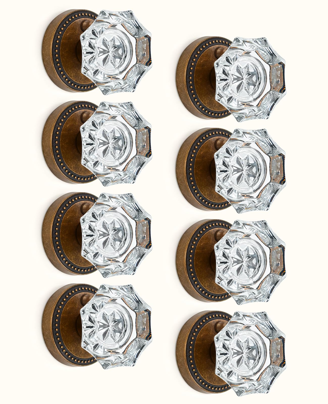 Champagne Bronze Crystal Door Knobs - Privacy Lock -19