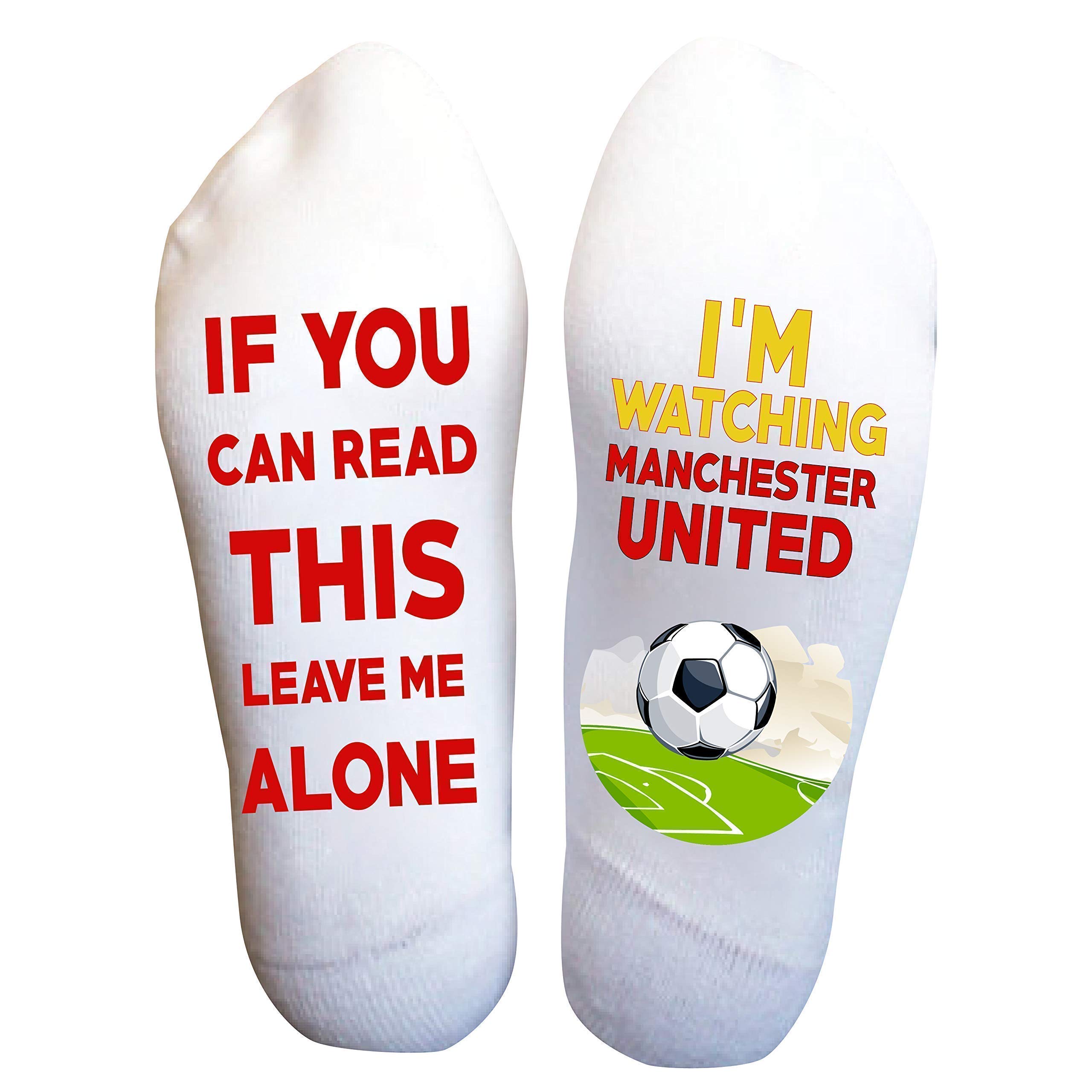 Manchester United Socks Football Funny Birthday Gift Game Day stock
