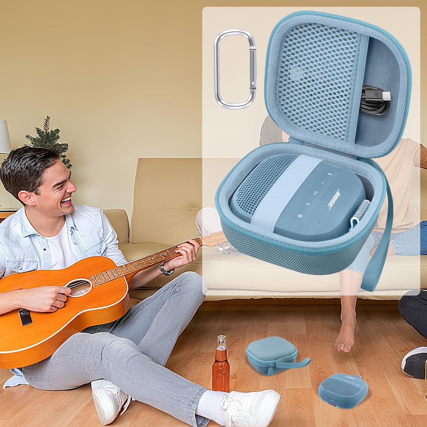 Aenllosi Case for Bose New SoundLink Micro 2nd Gen Bluetooth Speaker, Bose Speaker Storage Organizer, Blue Dusk (Case Only) - Image 5