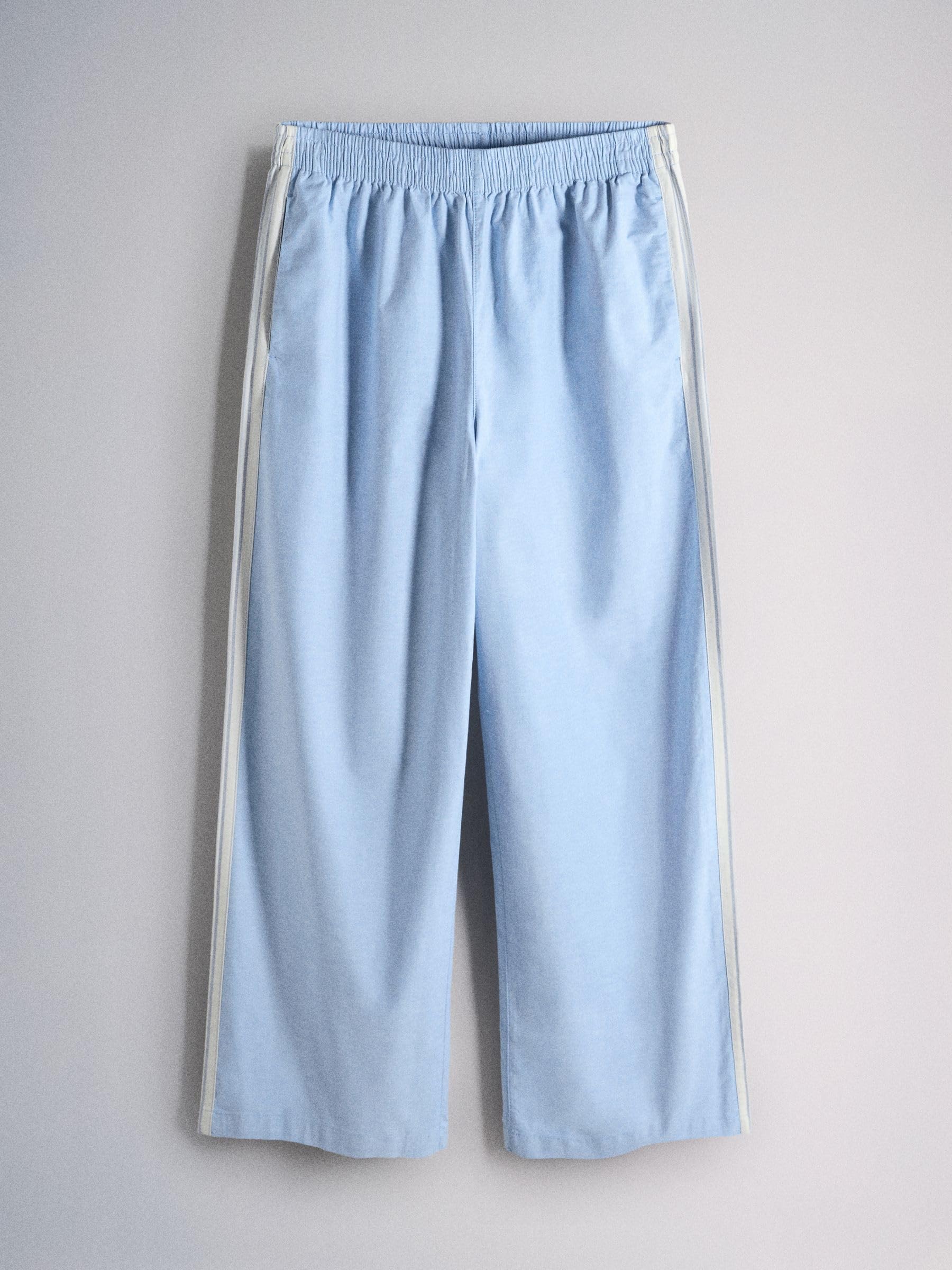 THE SET Femme Pantalon Large rayé, Lot de 2 | Coupe standard, Taille mi-haute, Fermeture boutonnée, Jambe large