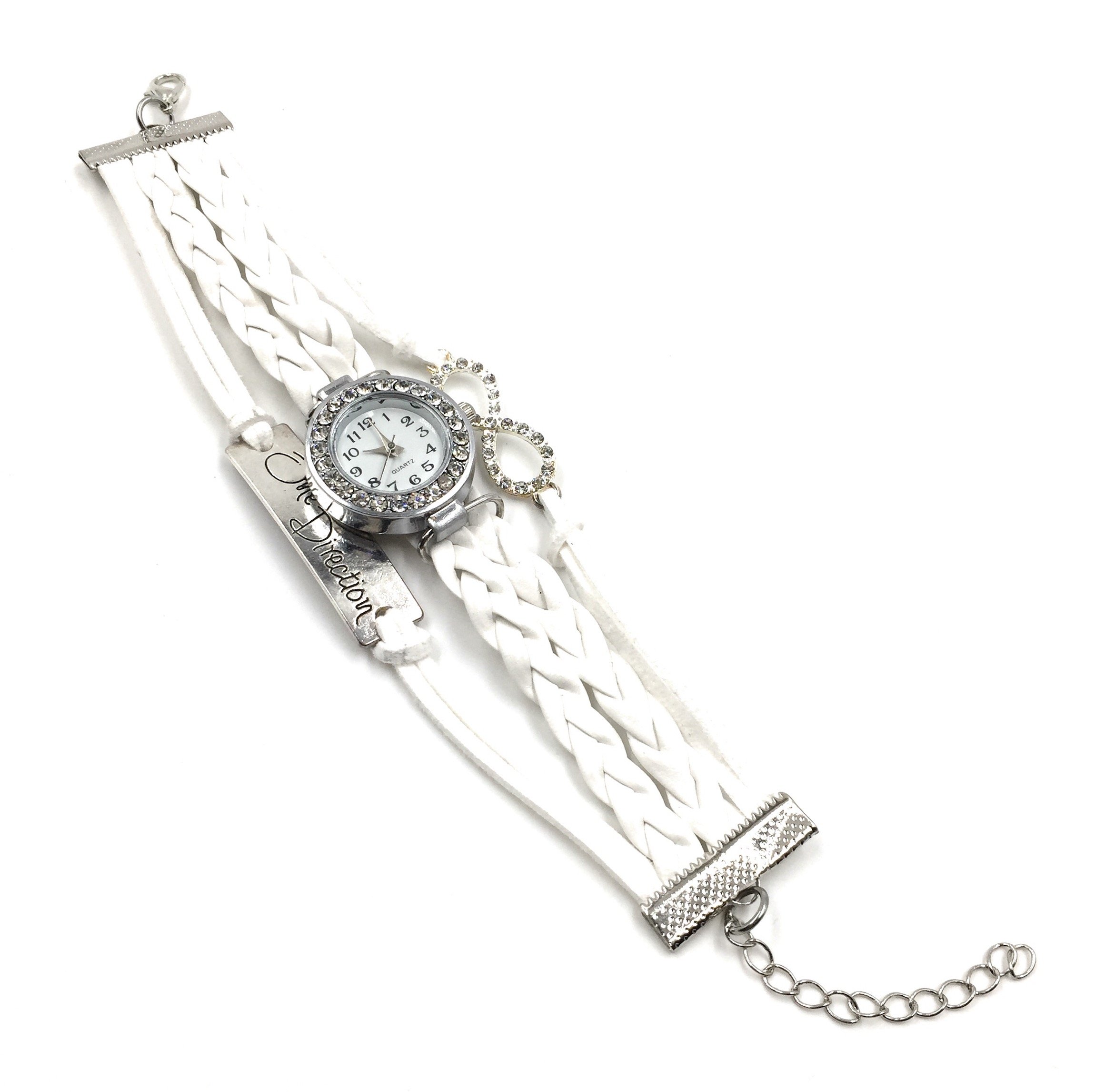 24x7 eMall One Direction Diamond Watch Charm Bracelet (White) (B013LWWGDW) Amazon Price History, Amazon Price Tracker