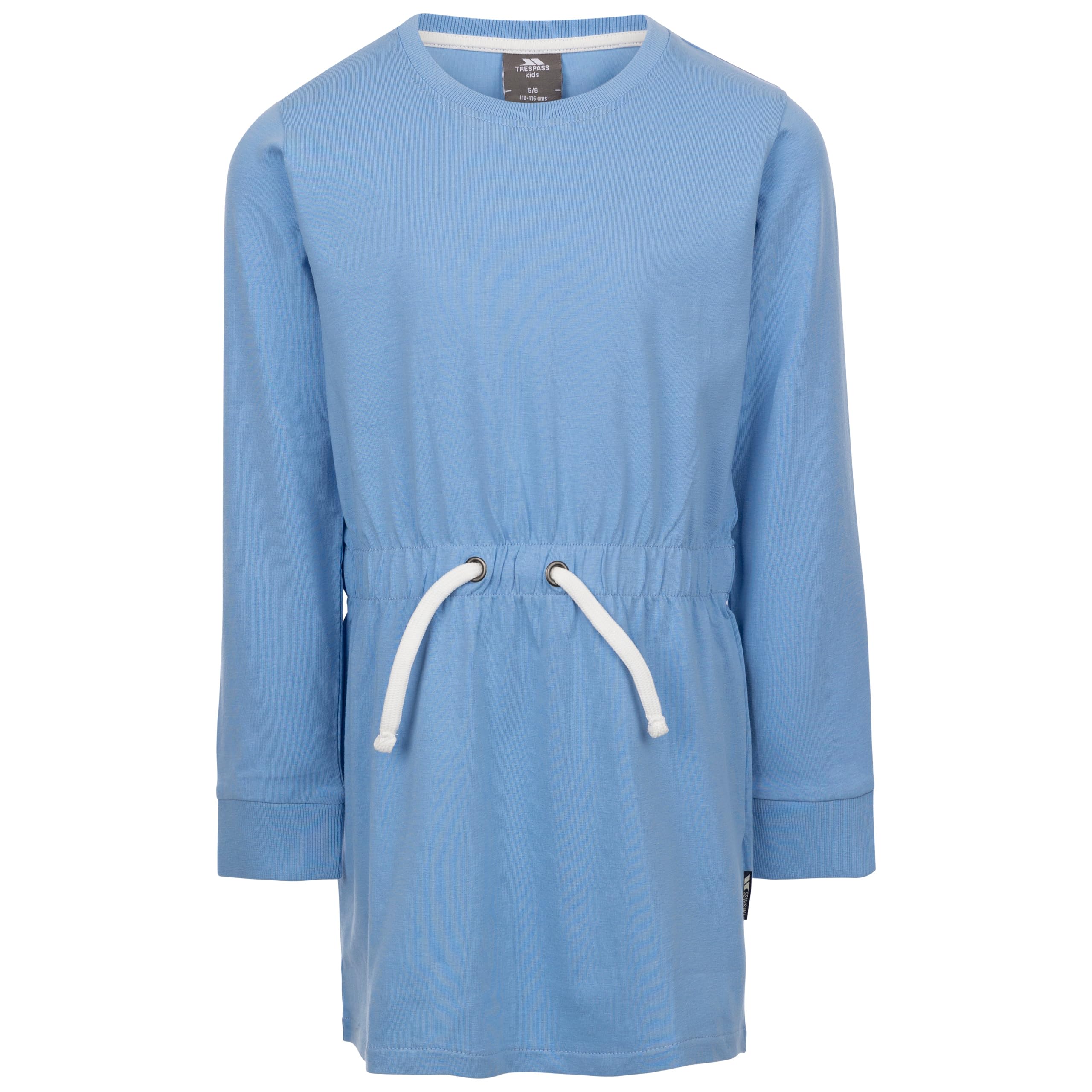 Trespass Girls Cornflower Long Sleeve Summer Dress With Drawcord Waist Junie