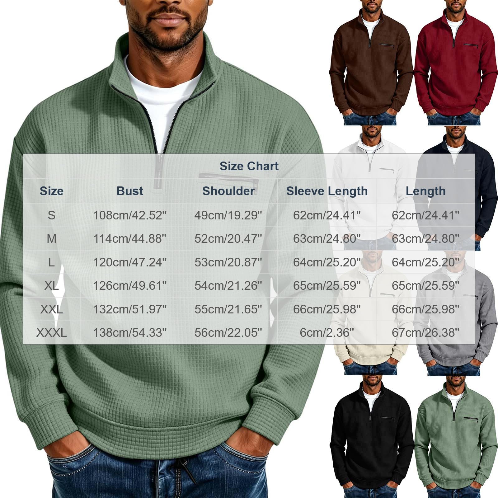 Generico Felpa Uomo Slim Fit Manica Lunga Felpa con Zip Tinta Unita Casual | Regular Fit Confortevole, Girocollo Essenziale, Maniche Lunghe e Finiture Elastiche per Libertà di Movimento Quotidiana