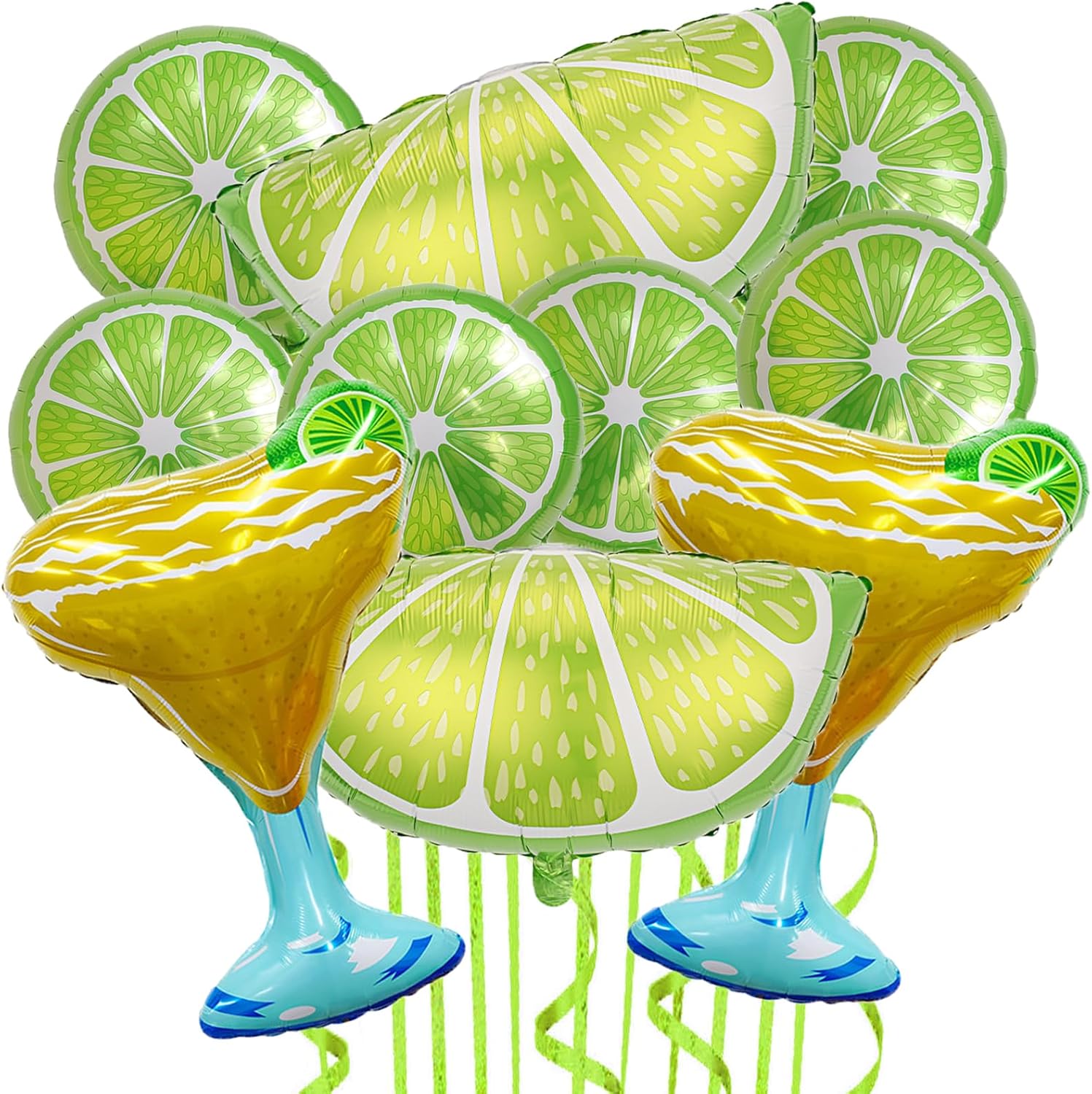 Amazon.com: 10Pcs Lime Balloons Green Lemon Foil Balloons Large ...