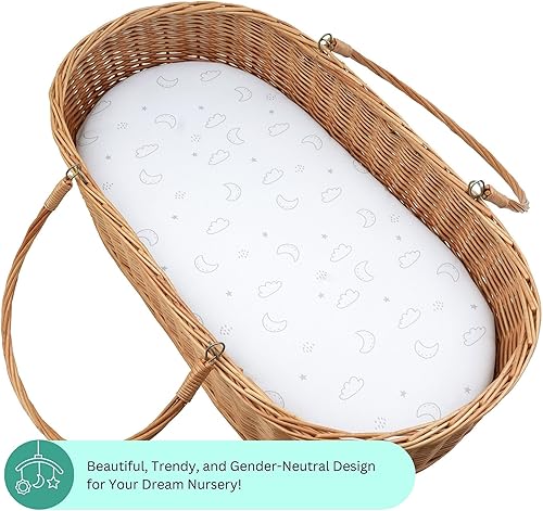 Miniatura 4 de Sábanas de moisés para UPPAbaby moisés V3, modos Graco, DreamMore, SmartSense calmante, cuna Thule, paquete de 3, 16 x 30, ultra suaves,