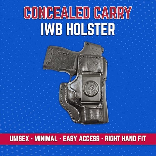 Miniatura 2 de DeSantis Inside Heat IWB - Funda oculta para pistola de transporte para SIG P365, funda de cuero IWB, compatible con SIG SAUER P365, SIG P365 SAS,