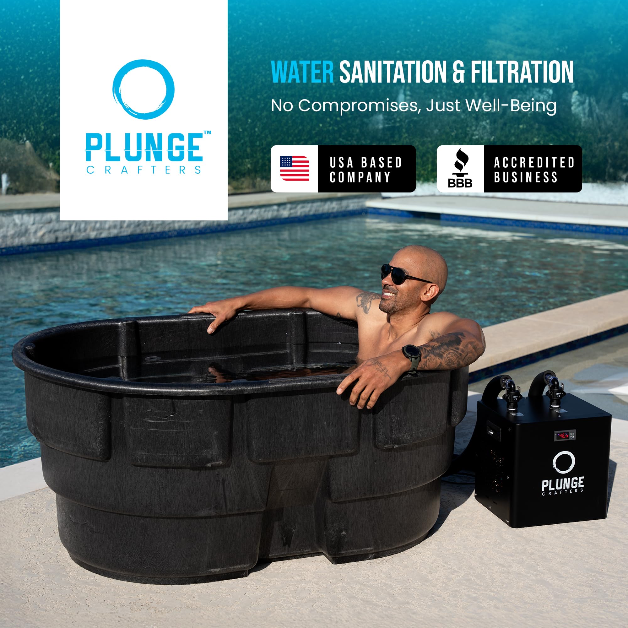 Cartuchos de filtro de agua Cold Plunge, filtros de sedimentos de 20 micras, ajuste universal de 5 pulgadas (2.5 x 5 pulgadas), compatible con enfriadores de inmersión fría y sistemas domésticos