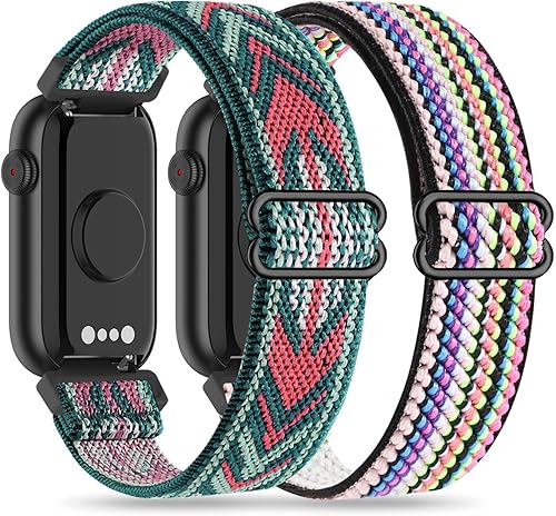 Miniatura 13 de Paquete de 2 bandas elásticas de nailon de 0.63 pulgadas compatibles con FITVII HM08/MorePro HM08/Amzhero-Runfit D26/KALINCO Slim Fitness Tracker