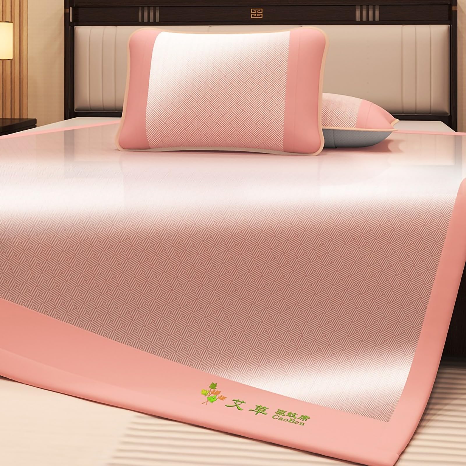 FCHZJCZYT Summer Sleeping Mat, Foldable Breathable Cool Absorb Sweat Sleeping Mat, Rattan Cooling Mat, with Pillowcase, Cooling Bed for Home School Dormitory