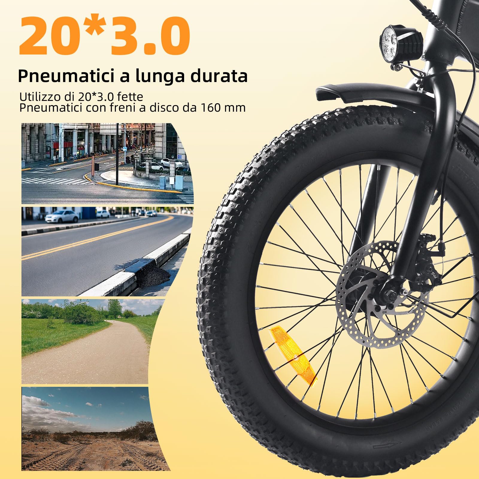 Bici Elettrica Pieghevole 20 Pollici,Bicicletta Elettrica Unisex da 36V 10.4Ah,3.0'' Fat Tire fino a 60 km, Display LCD, Portapacchi posteriore, E-CityBike per Donne e Uomini Adulti