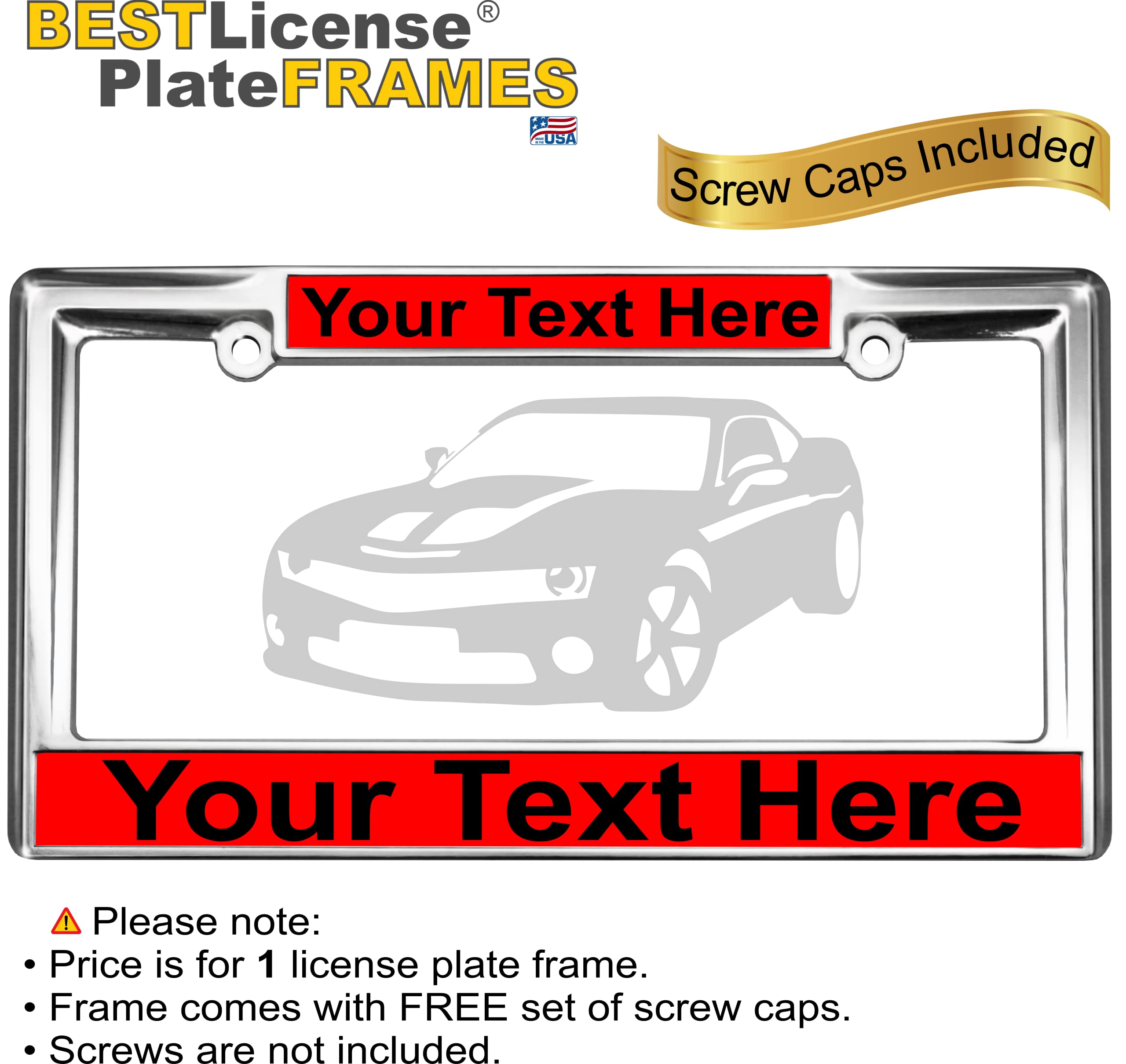 Custom Personalized Heavy Duty Chrome Metal Car License Plate Frame with Free c - Picture 86 of 132