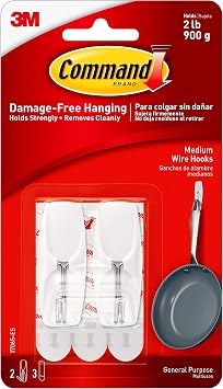 Command 17065-ES Medium Wire Toggle Hook - White