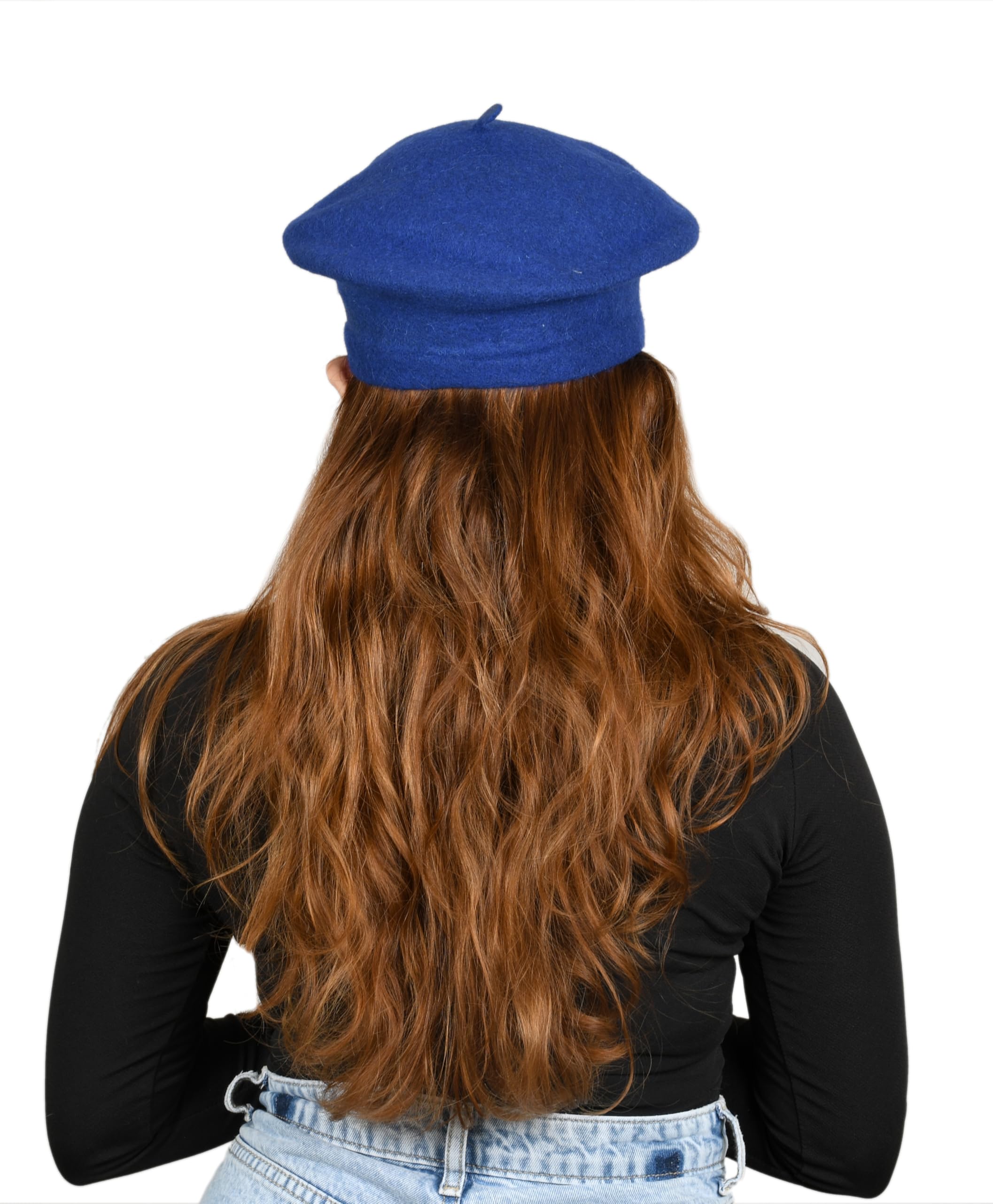 SOUL eTHICS Women's Premium Wool Blend French Artist Beret Cap - Stylish, Warm & Classic - Elegant Winter Beanie Hat for Girls & Ladies -Free Size (in, Alpha, Free Size, Blue, Star) - Image 4 thumbnail