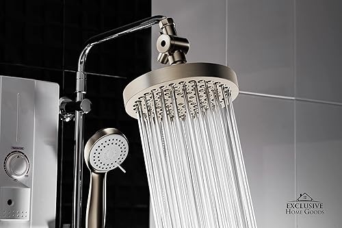 Miniatura 6 de Cabezal de ducha de alta presión y ducha manual con manguera de 70 pulgadas y brazo de extensión ajustable, fácil de instalar, con boquillas