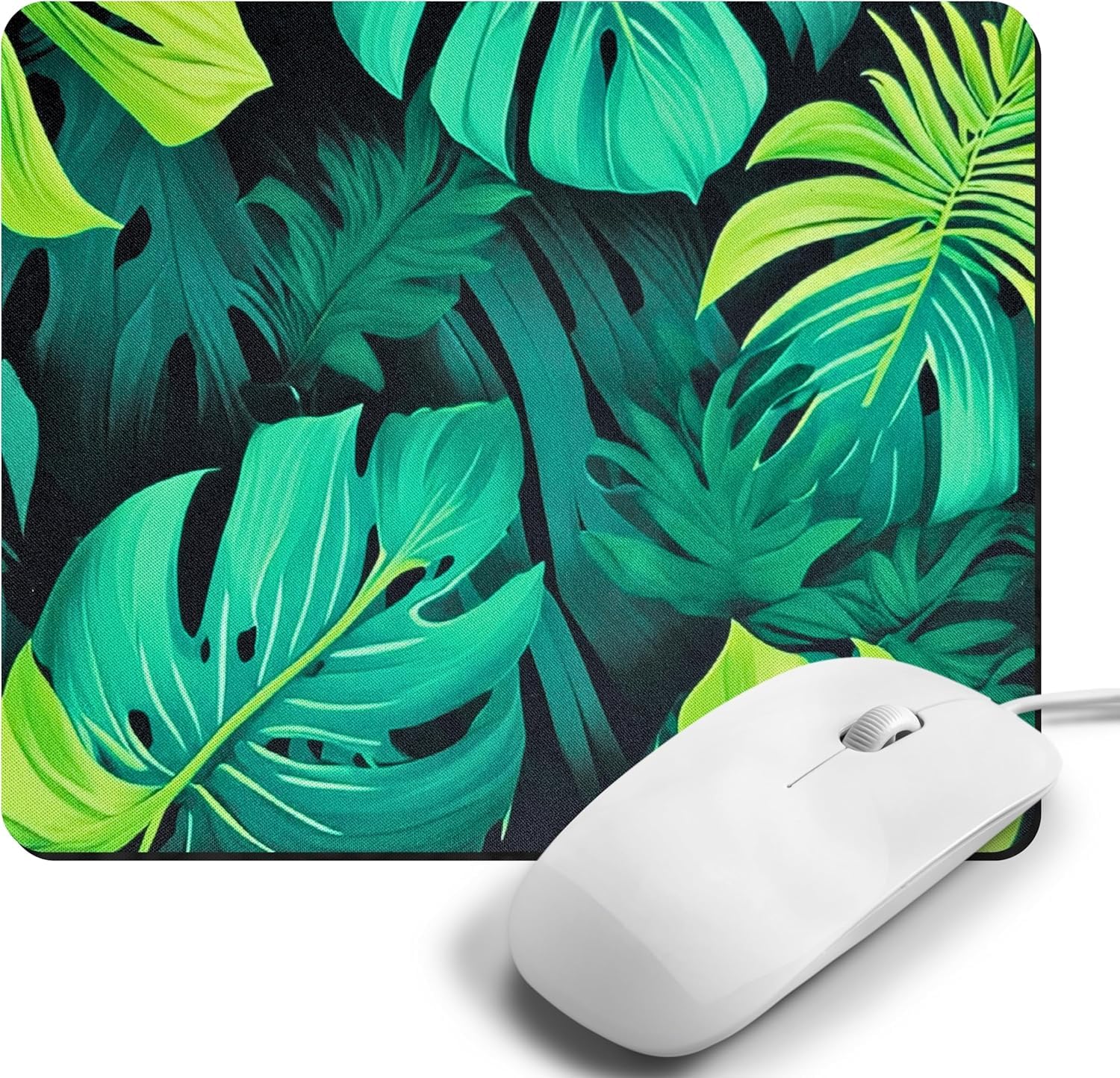 Green Leaves Square Mouse Pad Blooming Personalized Premium-Textured Custom Mouse Mat Design | Washable Mousepad Non-Slip Rubber Base Computer Mouse Pads-image-30