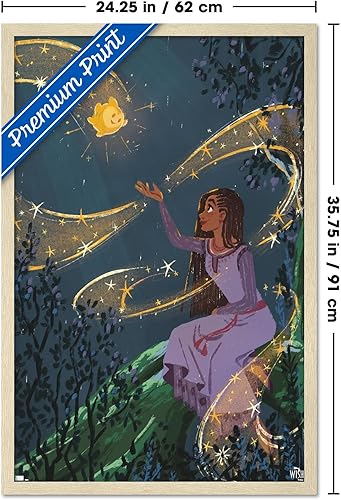 Miniatura 67 de Trends International Disney Wish - Póster de collage 2 (Asha & Star), póster de pared, 22.37 x 34.00 pulgadas, versión enmarcada en bronce Versión