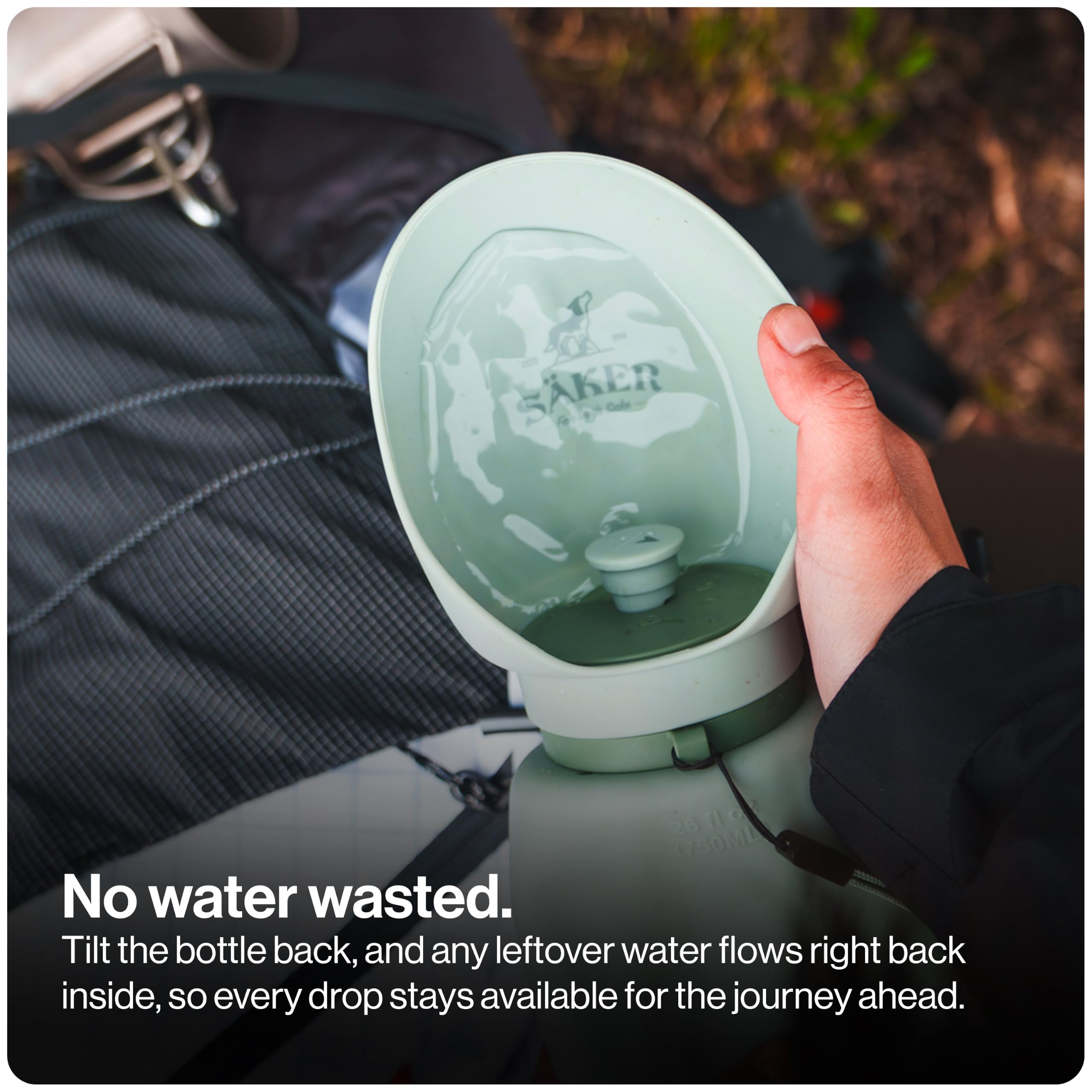SÄKER Botella de Agua portátil para Perros de 1 l, Botella de Agua Plegable para Perros, Caminar, Senderismo y al Aire Libre, Funciona como un Cuenco de Agua portátil, diseñada en