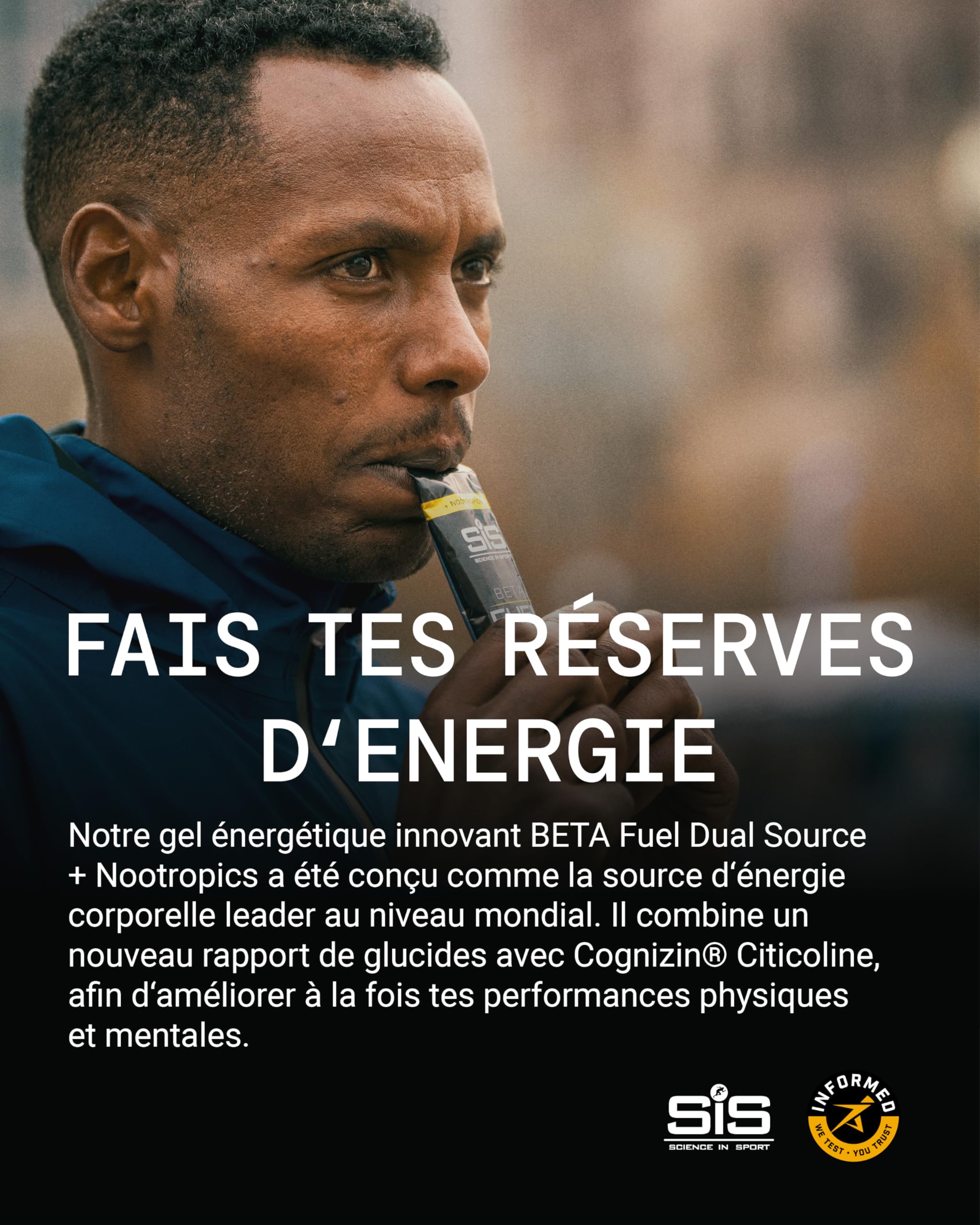 Science in Sport BETA Fuel + Nootropics Manzana 30x60ml – Energy formula rico en carbohidratos con 40g de hidratos de carbono para deportes de resistencia