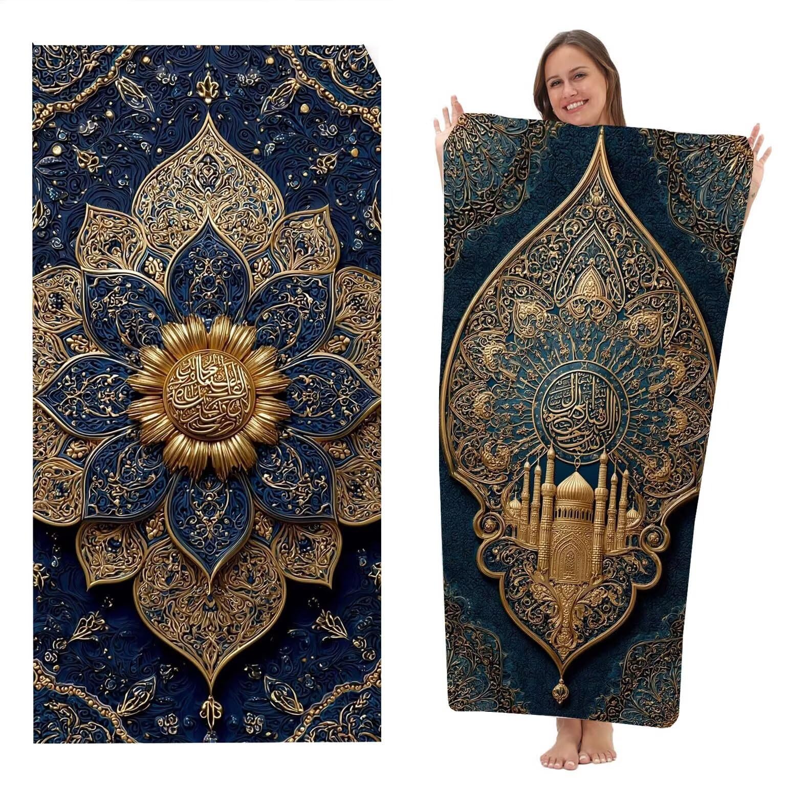 Toalla Playa Microfibra Grande Toallas Piscina Pareos Playa Mujer Antiarena Beach Towel Grandes XXL, Ligera Toallas Viaje Secado Rápido Suave Manta de Piscina Para (100x200 cm, Mandala Azul) z-7469
