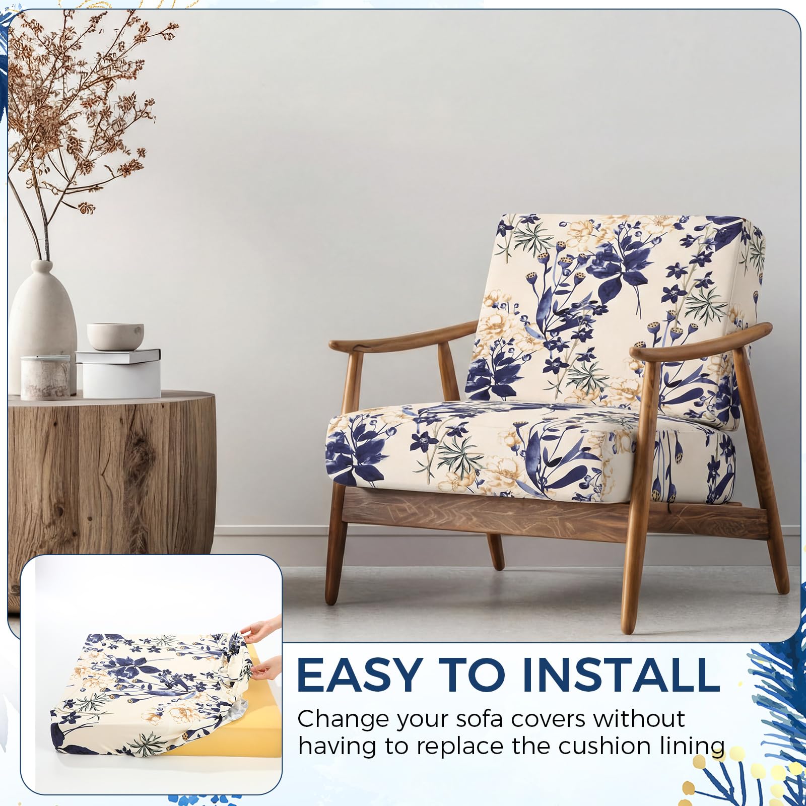 Outdoor Sofa Covers - Floral Stretch Slipcovers -3 Outdoor Sofa Covers - Floral Stretch Slipcovers -3