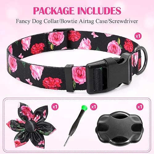 Miniatura 6 de Airtag - Collar de perro original AirTag con soporte para collar de perro, lindo collar de perro rosa con funda 100% impermeable para Airtag,