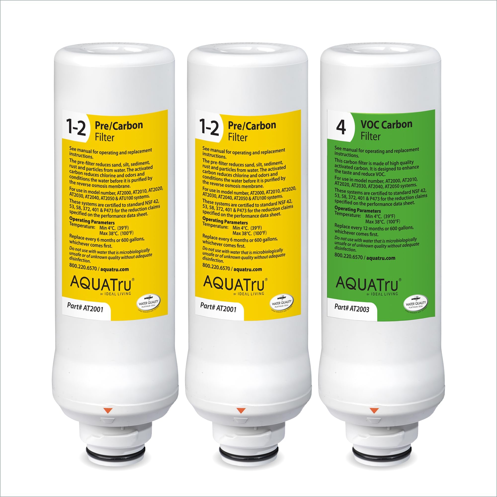 1 Year Combo Pack - Includes 2 Pre-Filters and 1 Carbon Filter