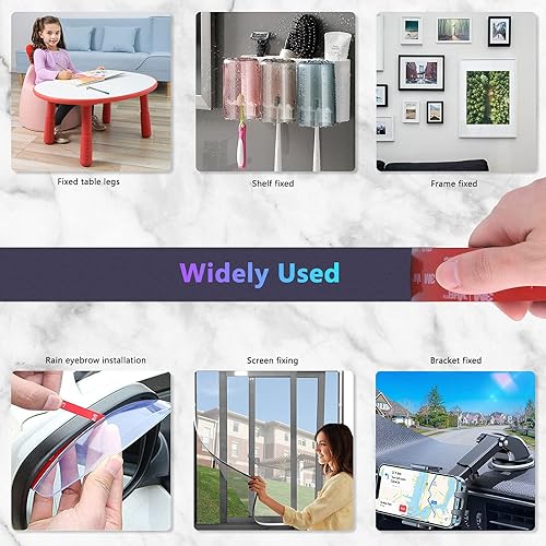 Miniatura 9 de Cinta adhesiva de doble cara 3M, paquete de 2 unidades, cinta de montaje de 23 pies + 16 pies, resistente, cinta adhesiva de espuma de dos caras