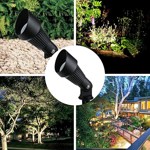 Miniatura 5 de Luces LED de paisaje de bajo voltaje GL106-BKLED8 ACDC 12V blanco cálido impermeable para entrada, patio, césped, paredes, árboles, banderas, luz al