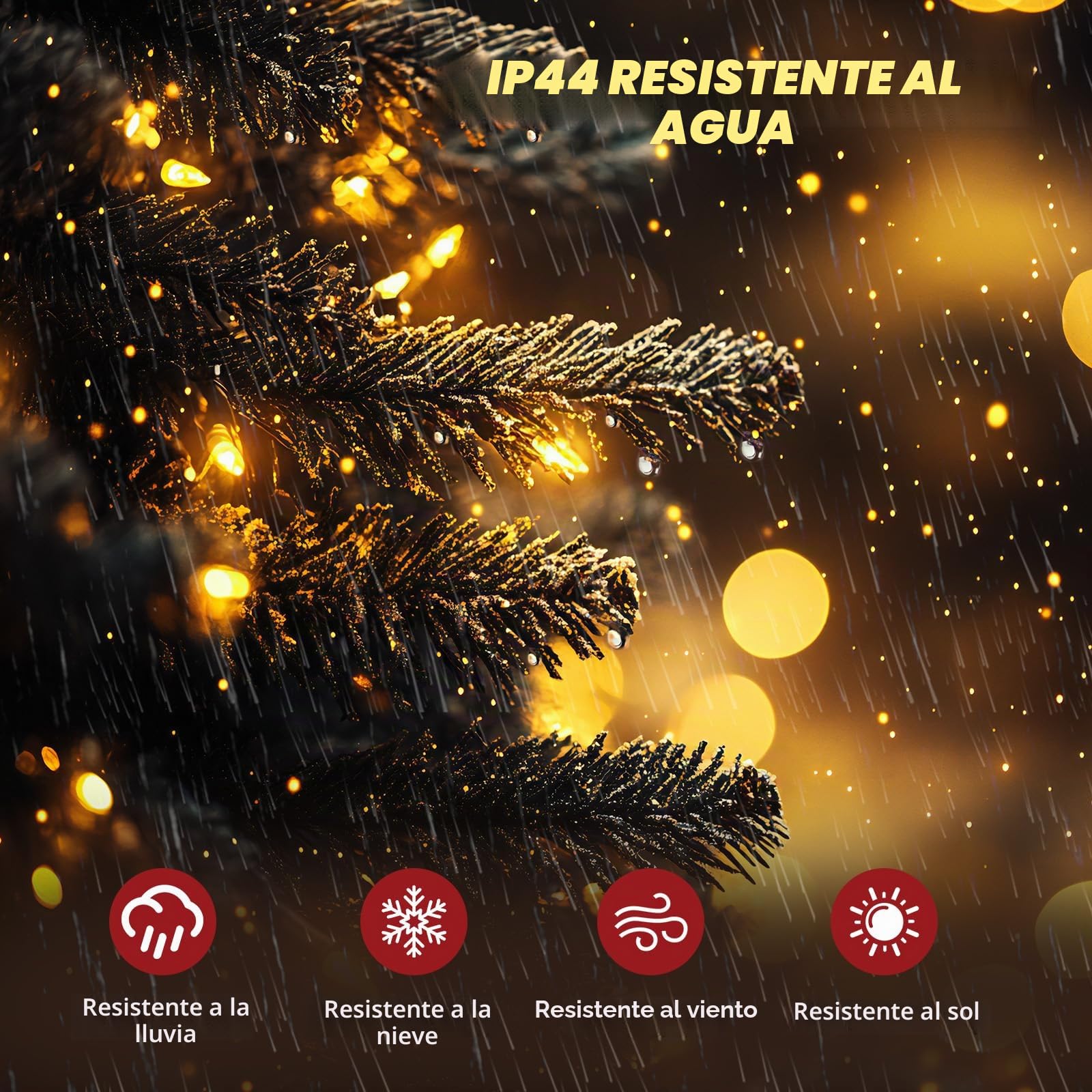 SALCAR Cadena de luces de Navidad para exteriores, 15 m, 1500 LED, con 8 modos y memoria, resistente al agua, para interior y exterior, jardín, árbol de Navidad, boda, blanco cálido